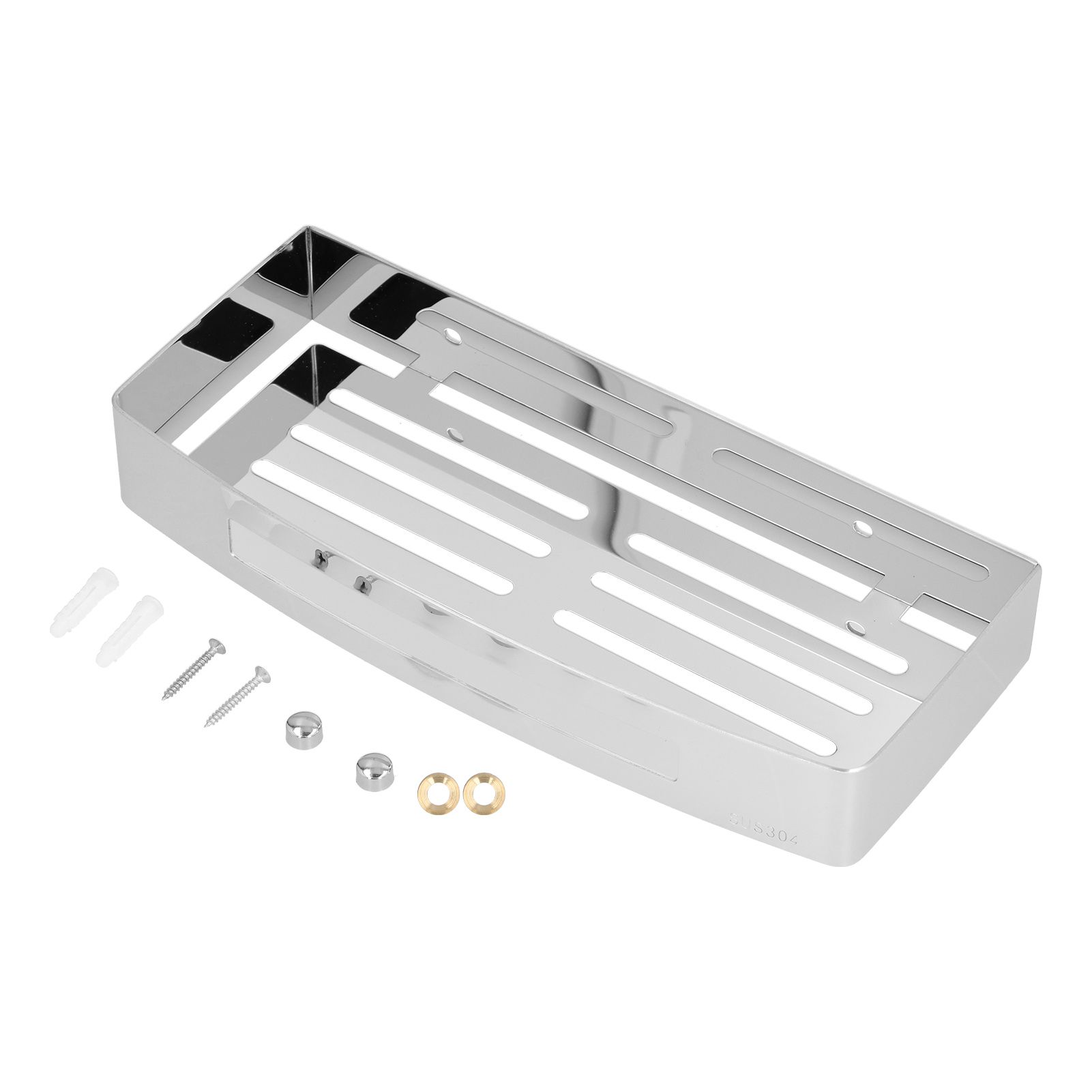 304 Stainless Steel Soap Holder Kitchen Sponge Tray Wall Mounted Shower Shelf view 4