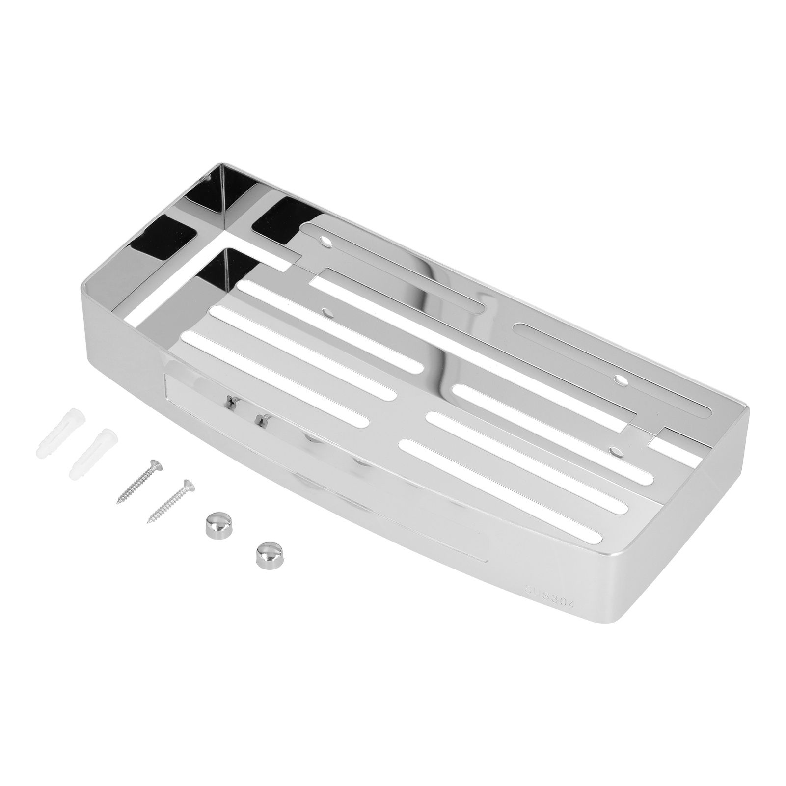 304 Stainless Steel Soap Holder Kitchen Sponge Tray Wall Mounted Shower Shelf view 5