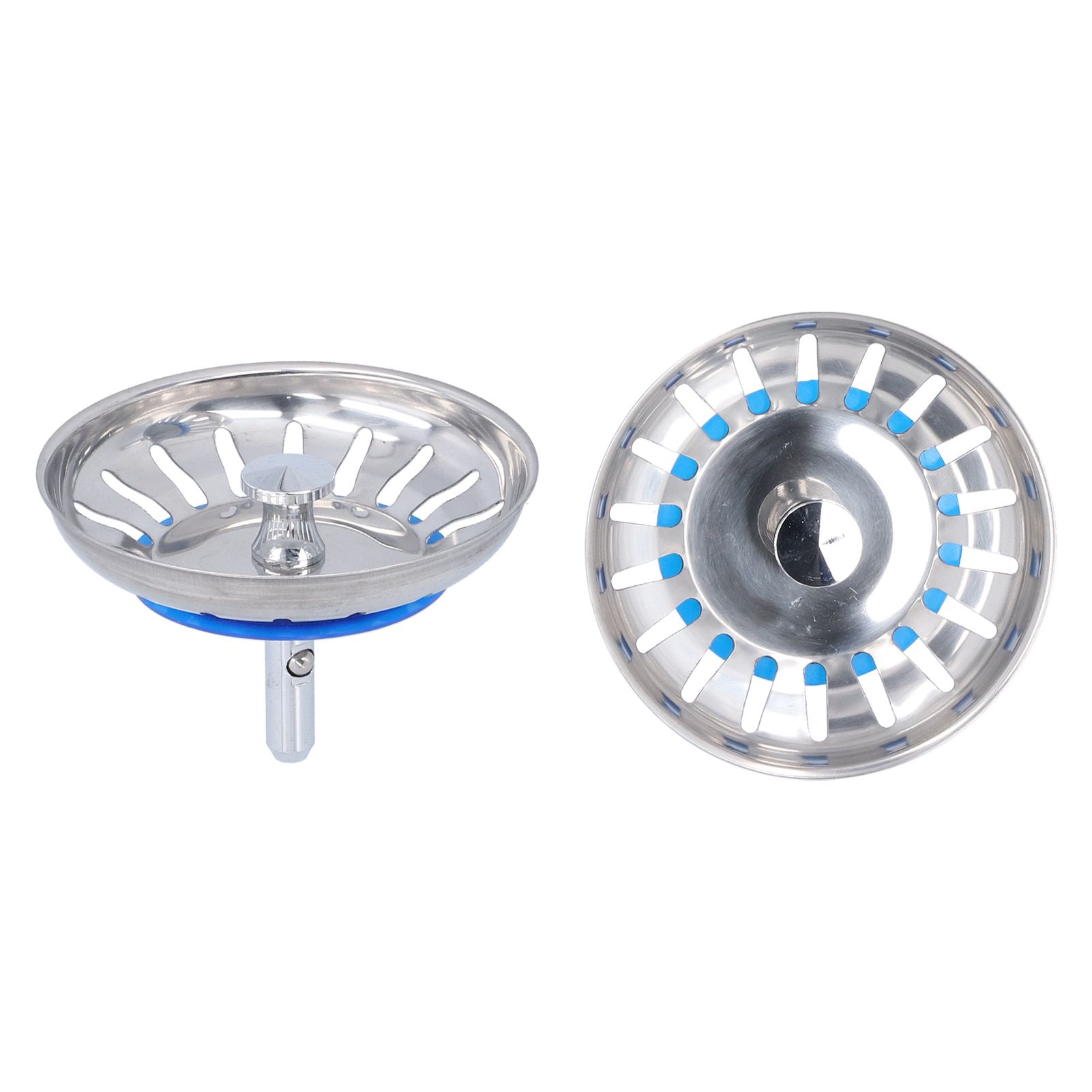 2Pcs Home Kitchen Sink Strainer Plug Stopper 304 Stainless Steel AntiClogging view 8