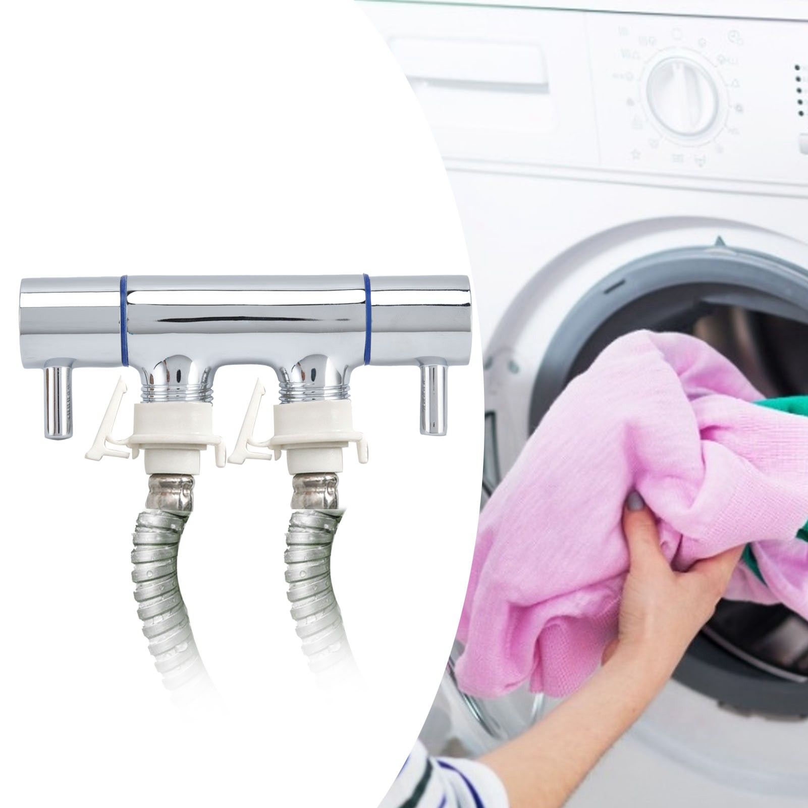 G1/2 Male Thread Angle Valve 1 Inlet 2 Outlet Cold Water Faucet Diverter Valve view 11