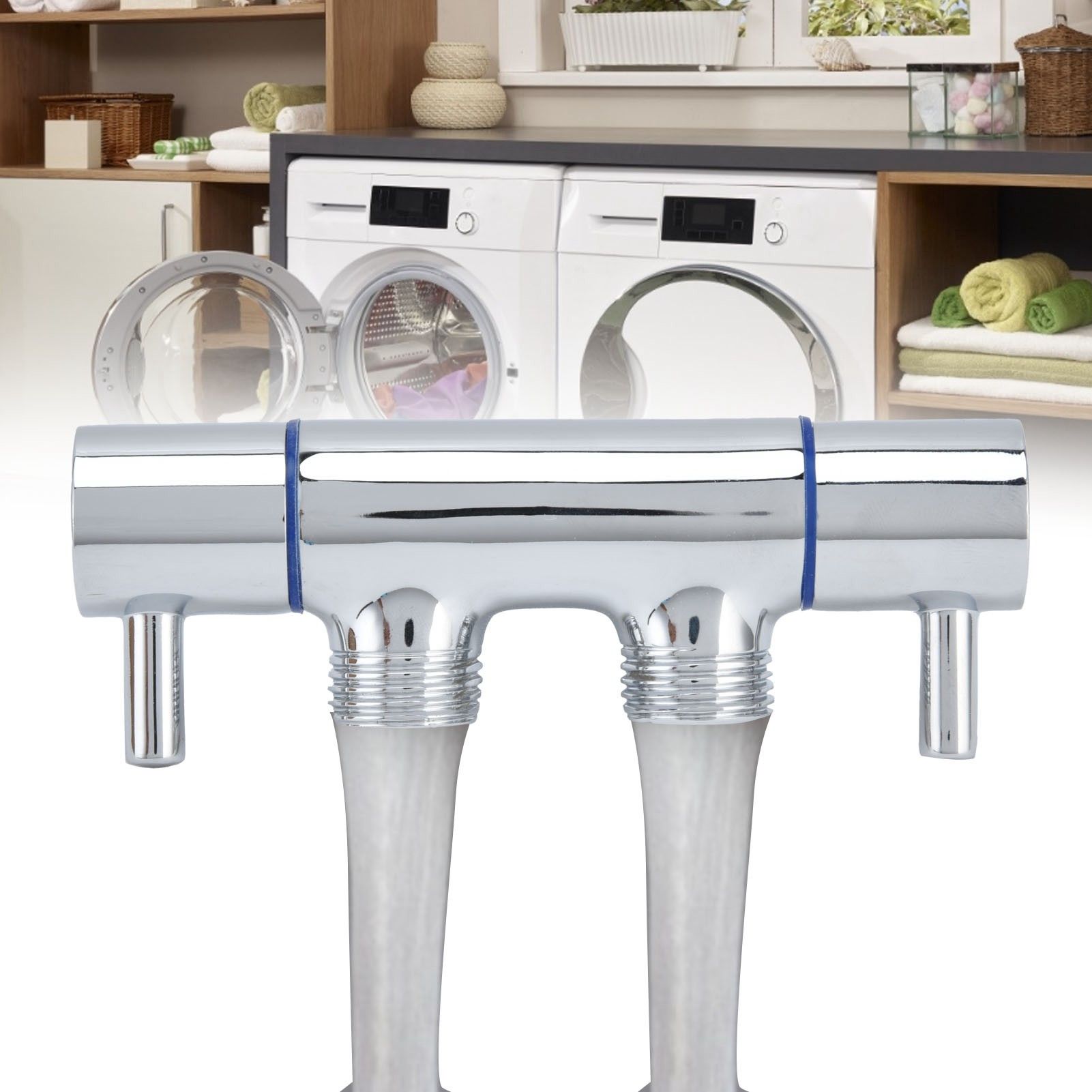 G1/2 Male Thread Angle Valve 1 Inlet 2 Outlet Cold Water Faucet Diverter Valve view 12