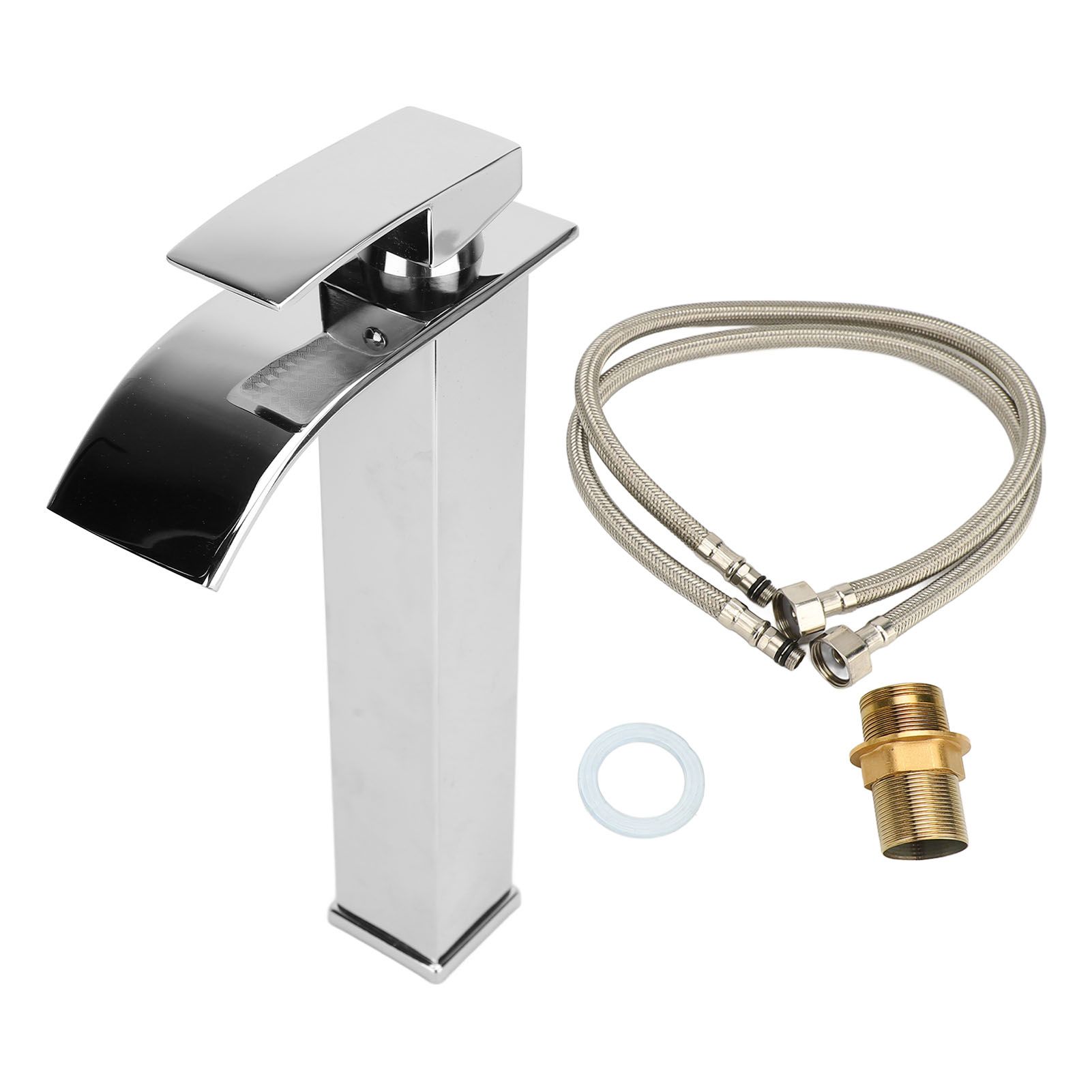 Waterfall Bathroom Faucet 304 Stainless Steel Hot and Cold Single Handle Sink view 3