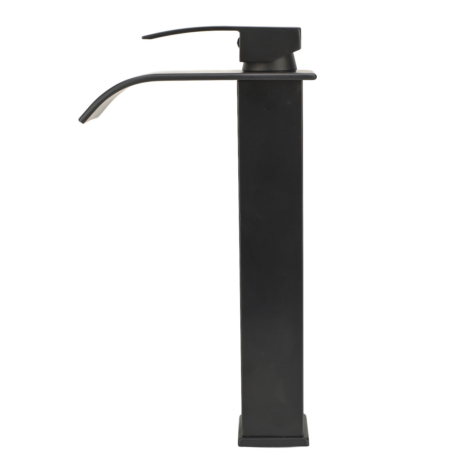 Waterfall Bathroom Faucet Electroplated Black Single Handle Copper Valve Core