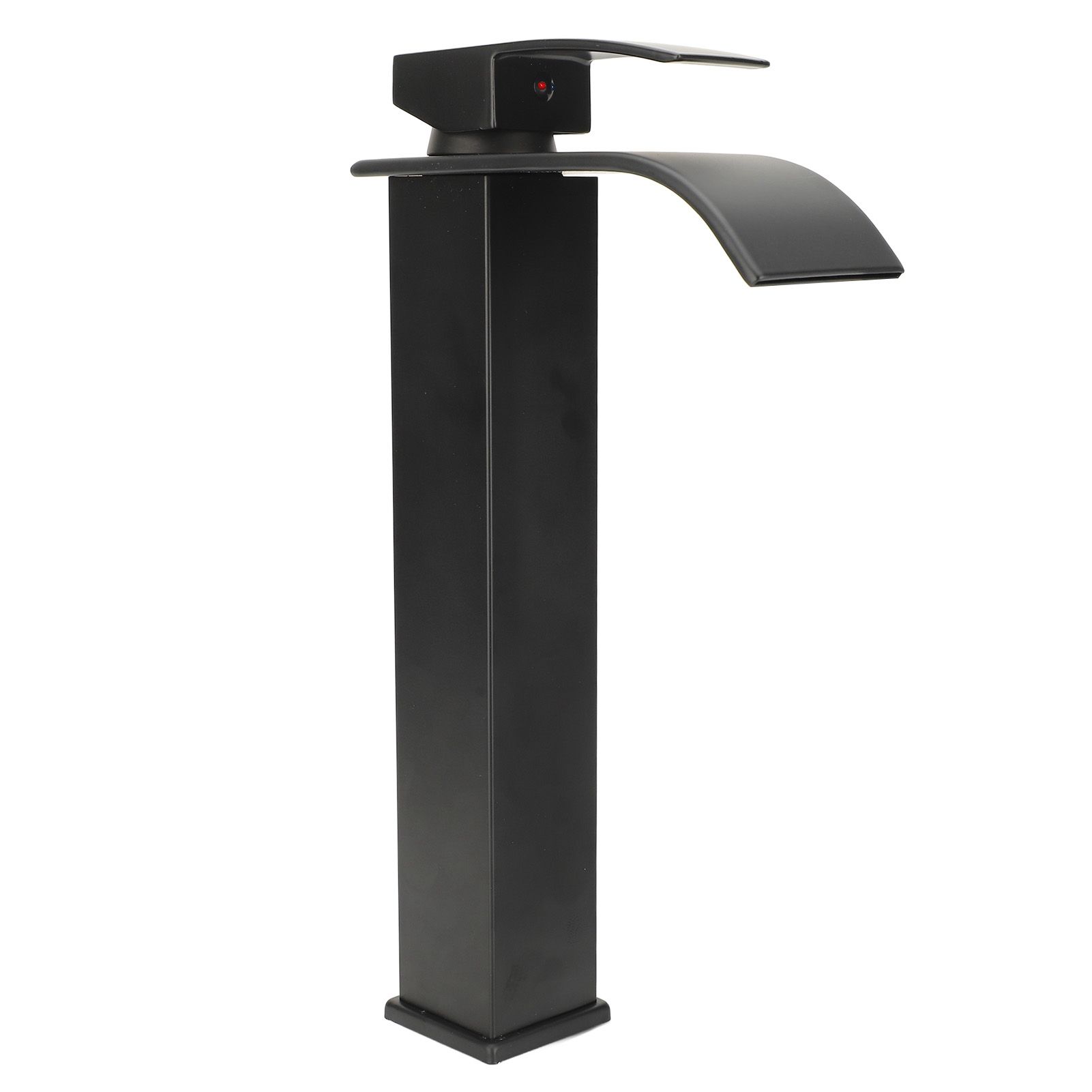 Waterfall Bathroom Faucet Electroplated Black Single Handle Copper Valve Core view 4