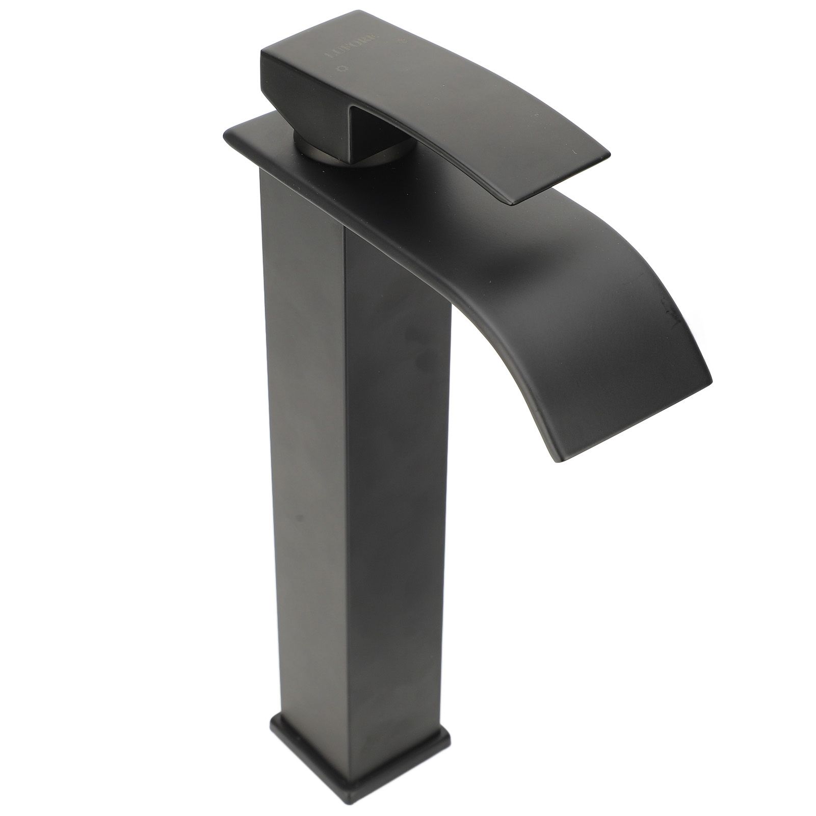 Waterfall Bathroom Faucet Electroplated Black Single Handle Copper Valve Core view 8