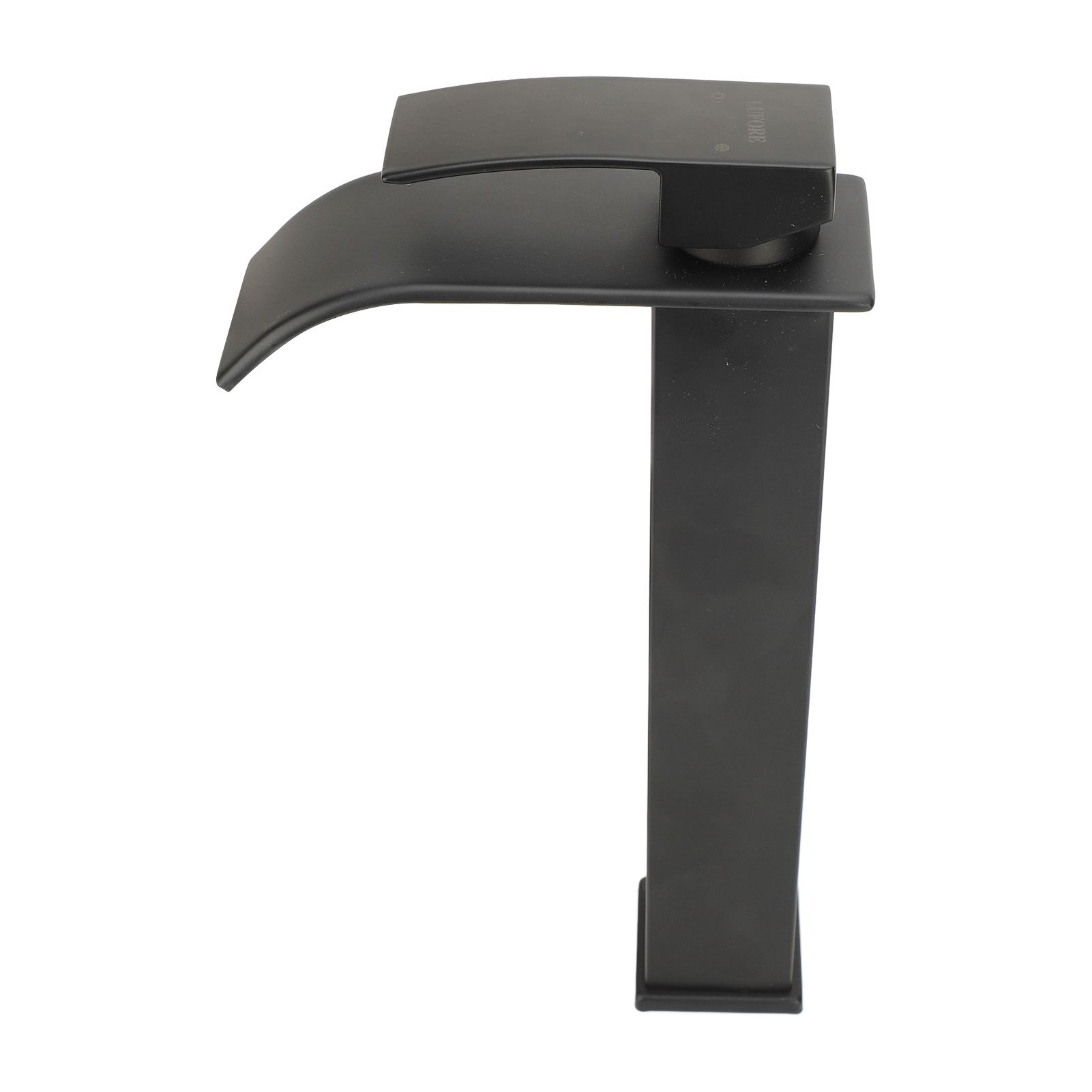 Waterfall Bathroom Faucet Electroplated Black Single Handle Copper Valve Core view 11
