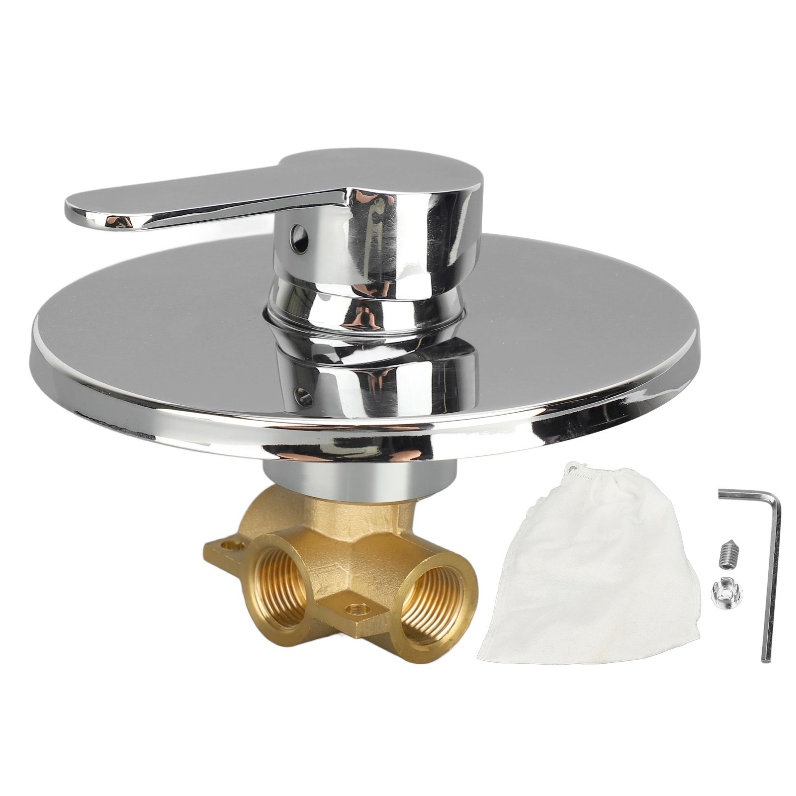 Shower Handle Valve All Copper Concealed 3 Way Round Hot and Cold Shower view 3