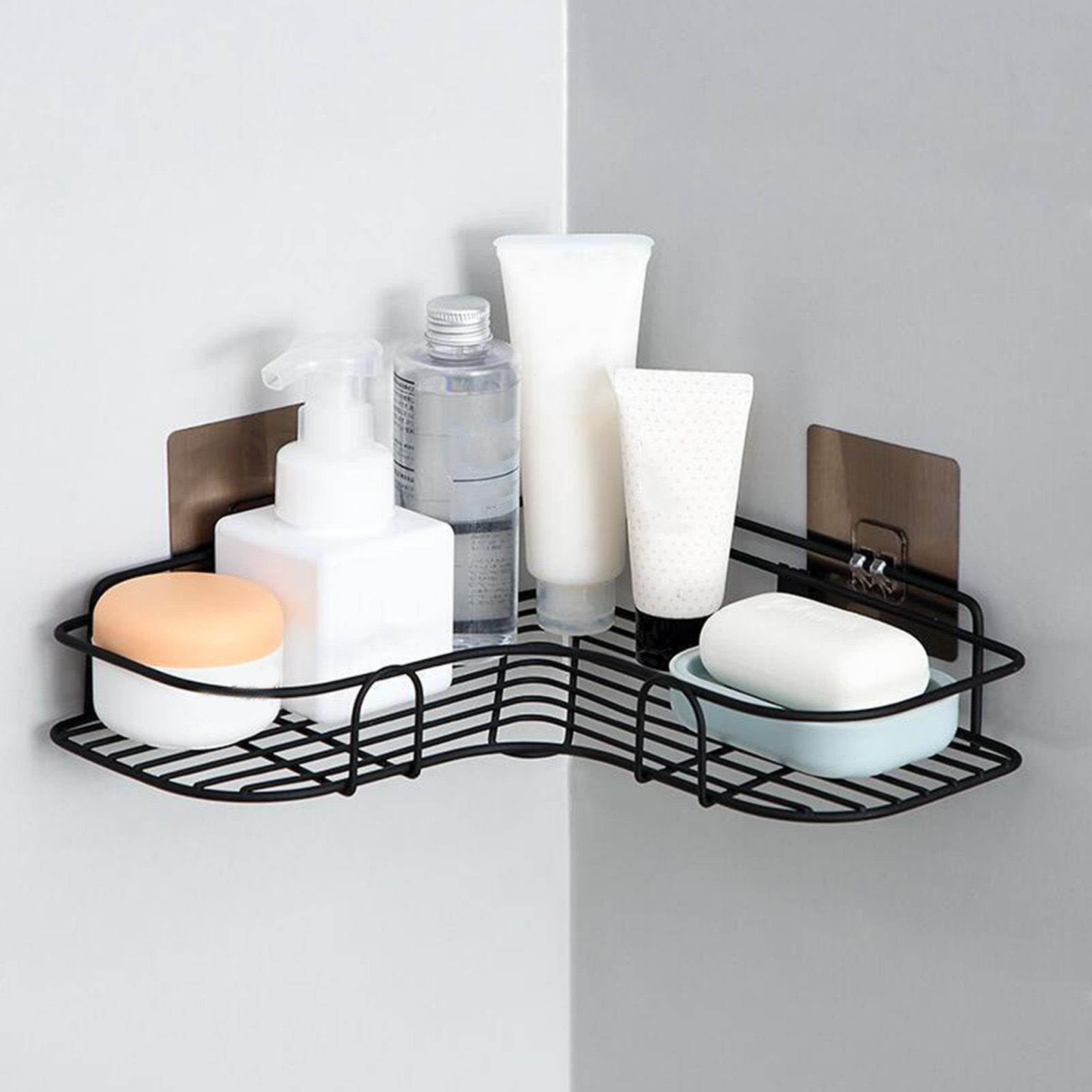 Corner Shower Caddy Wall Mount Adhesive Shower Organizer Rack Shelf for view 5