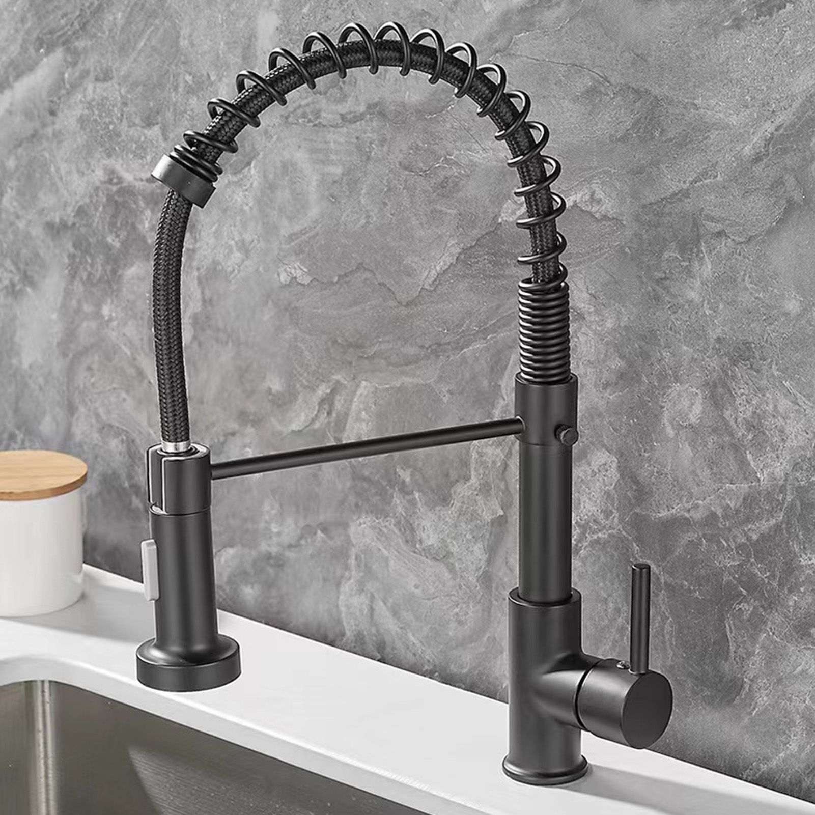 Kitchen Sink Faucet Rotate Hot Cold Water Stainless Steel Faucet view 9