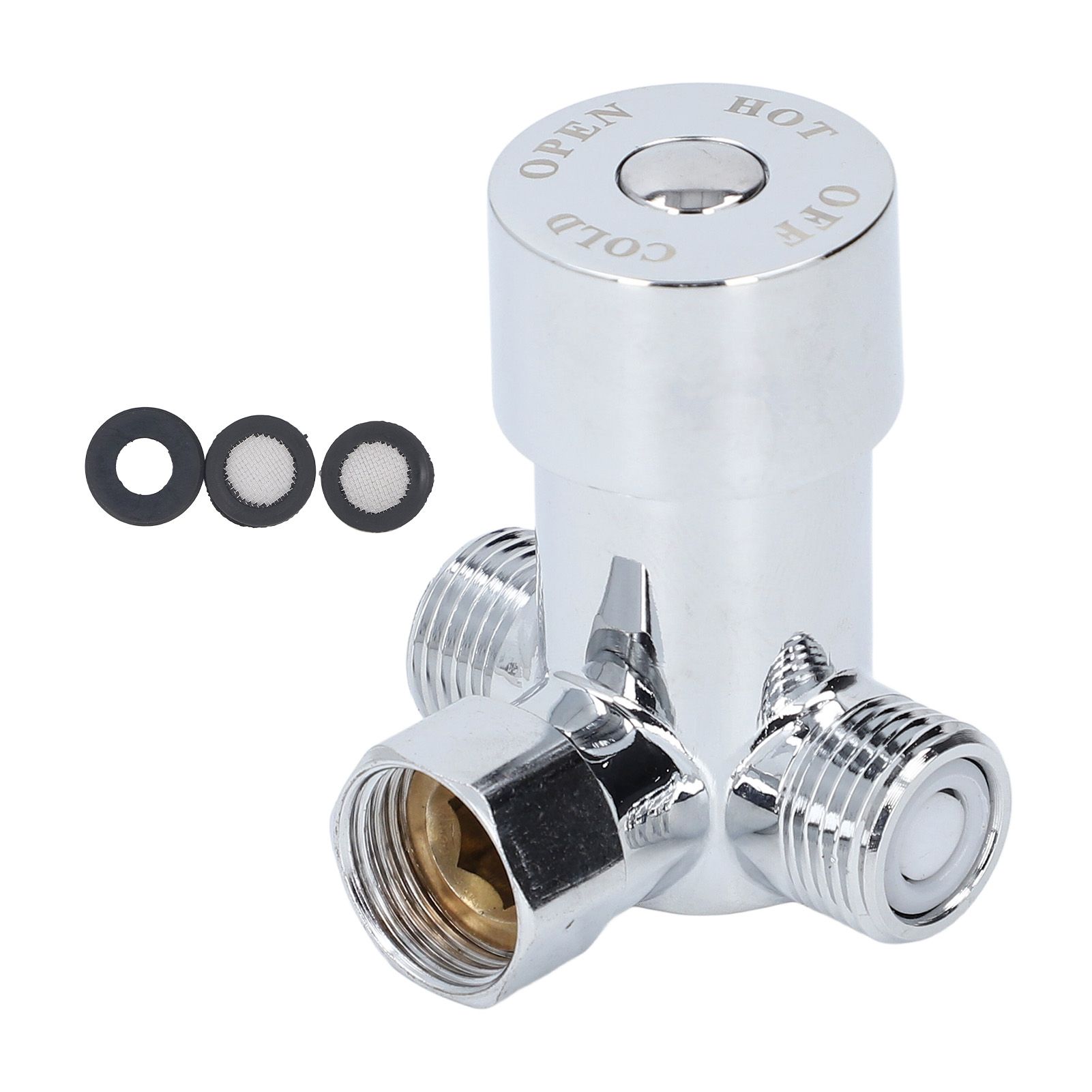 Hot Cold Water Mixing Valve Brass G1/2 Faucet Water Temperature Mixer for view 3
