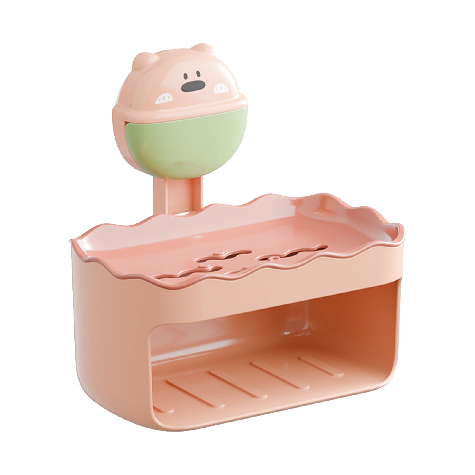 Soap Box Space Saving Cute Wall Mounted Double Layer Suction Cup Soap Draining view 3