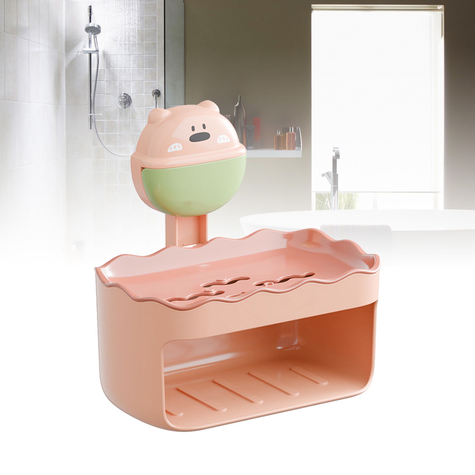 Soap Box Space Saving Cute Wall Mounted Double Layer Suction Cup Soap Draining view 9