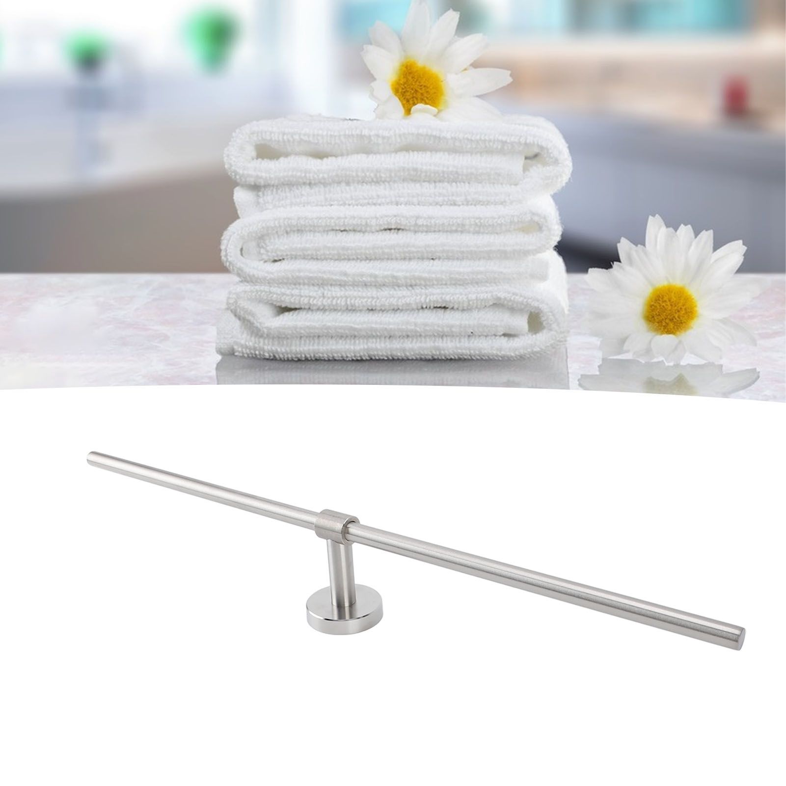 Towel Bar Wall Mounted Rust Proof Modern Stylish Stainless Steel Towel Rod for view 11