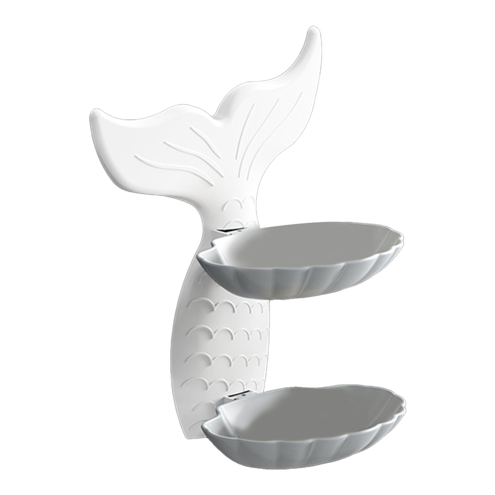 Double Layer Soap Dish Wall Mounted PP Goldfish Shaped Soap Draining Holder view 2