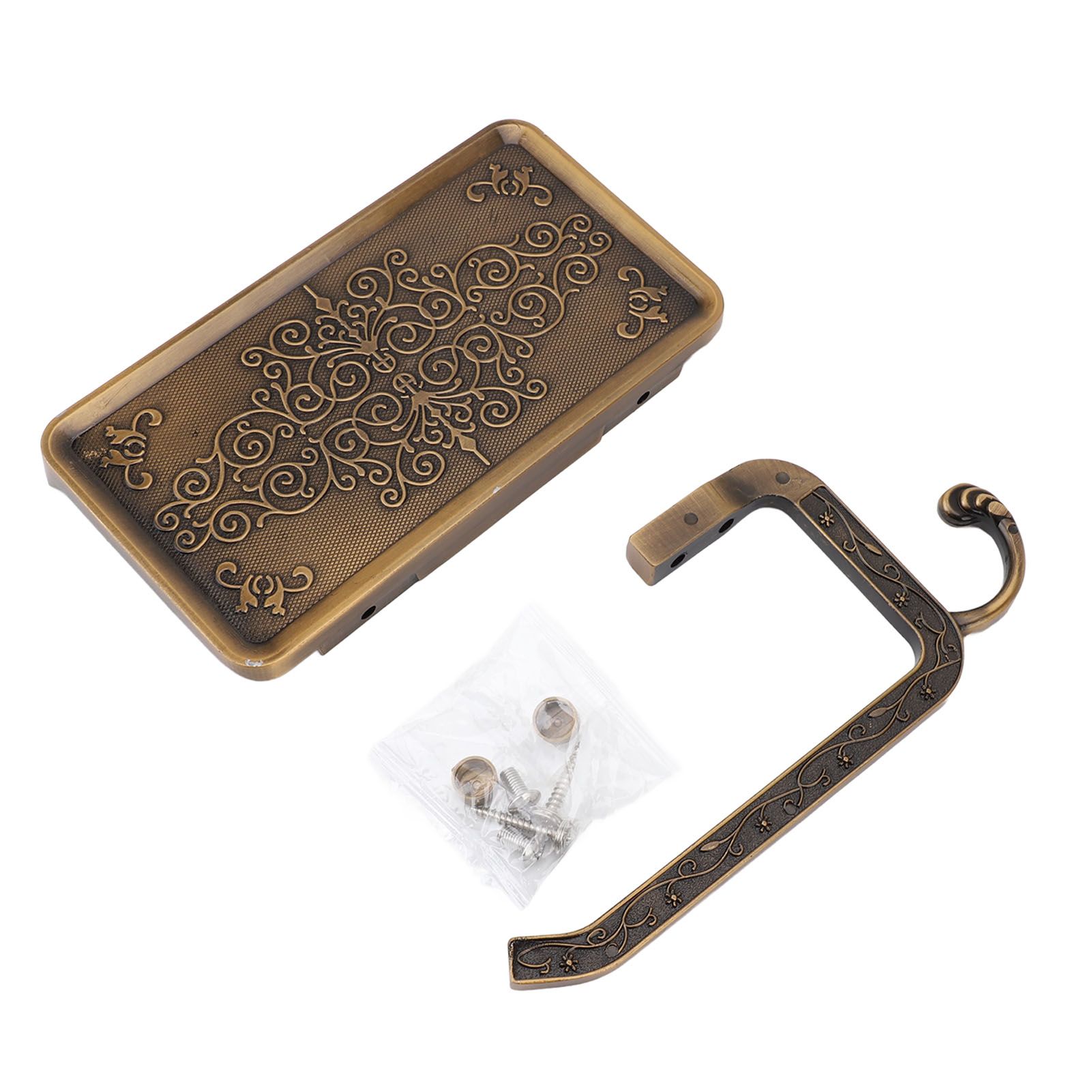 Toilet Paper Holder with Shelf Aluminum Alloy Wall Mounted Vintage Retro view 3