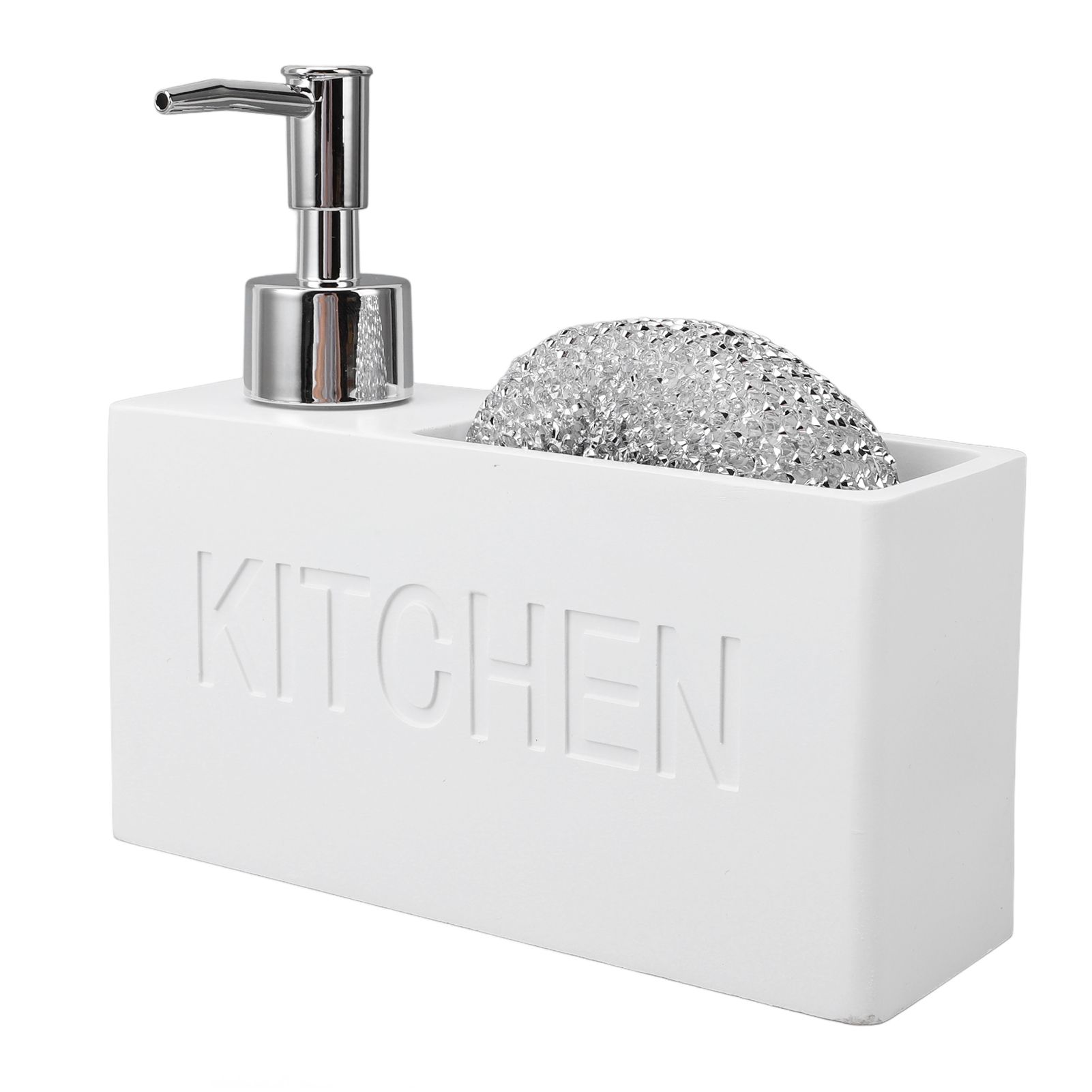 Kitchen Soap Dispenser with Sponge Holder Press Type Dish Soap Dispenser Pump