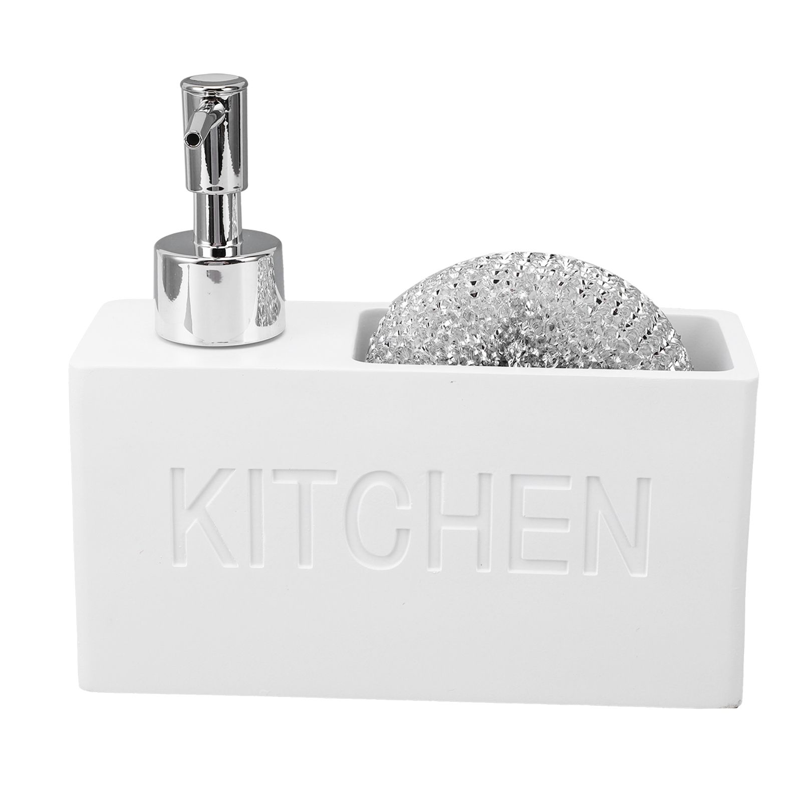 Kitchen Soap Dispenser with Sponge Holder Press Type Dish Soap Dispenser Pump view 3