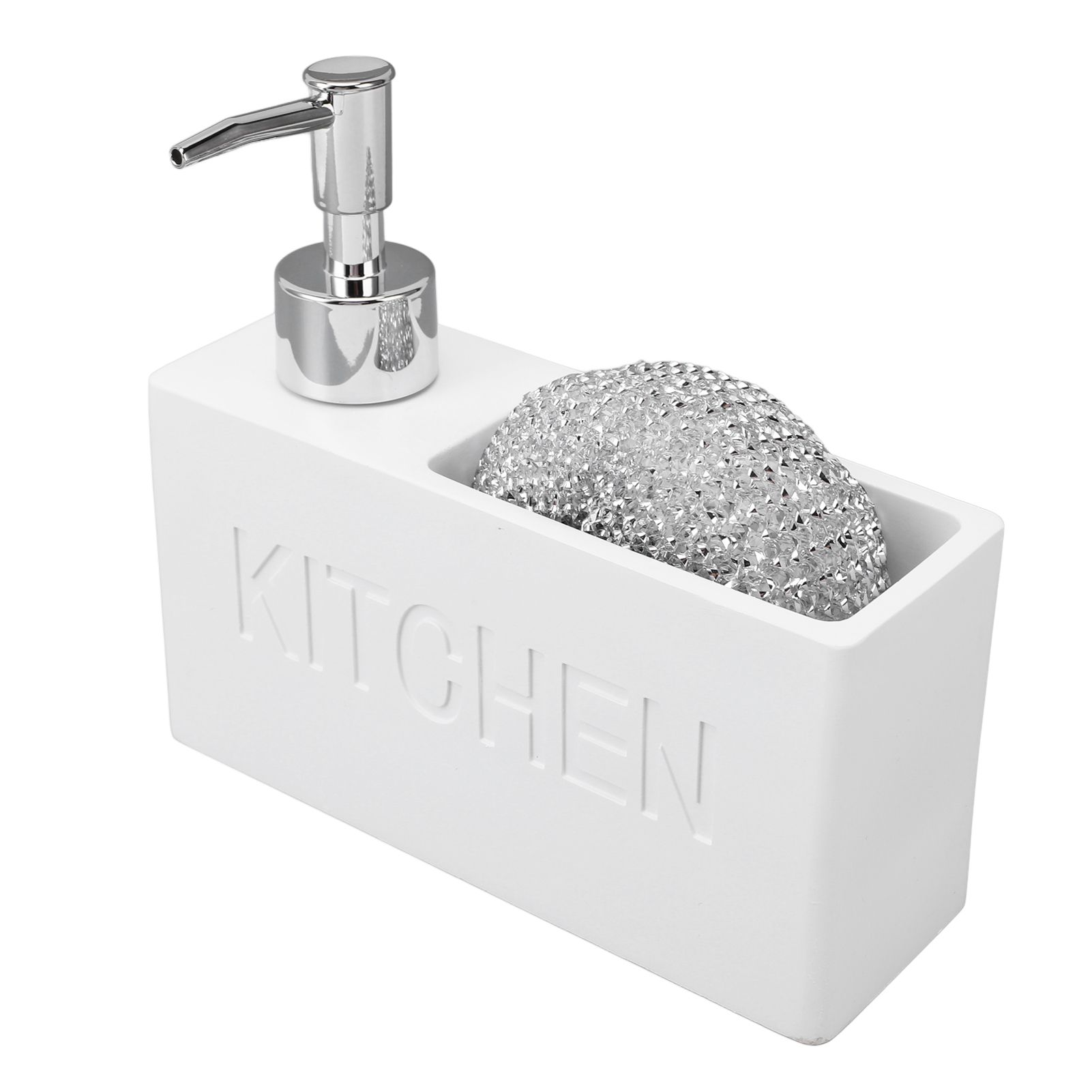 Kitchen Soap Dispenser with Sponge Holder Press Type Dish Soap Dispenser Pump view 8