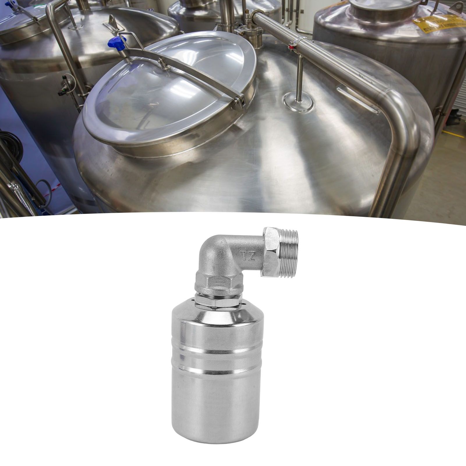 Water Level Control Float Valve with 1/2in Elbow 1/2in to 3/4in Adapter view 12