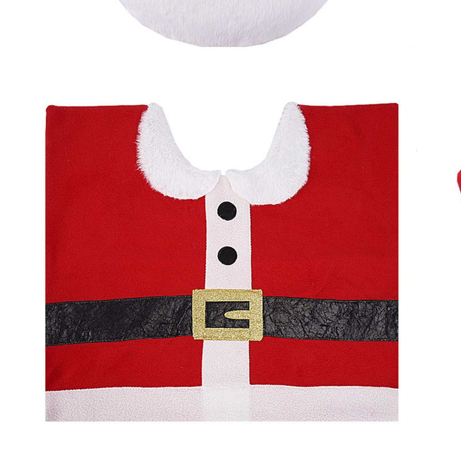 4Pcs Xmas Toilet Seat Cover Set Soft Cute Look Protective Santa Toilet Seat view 7
