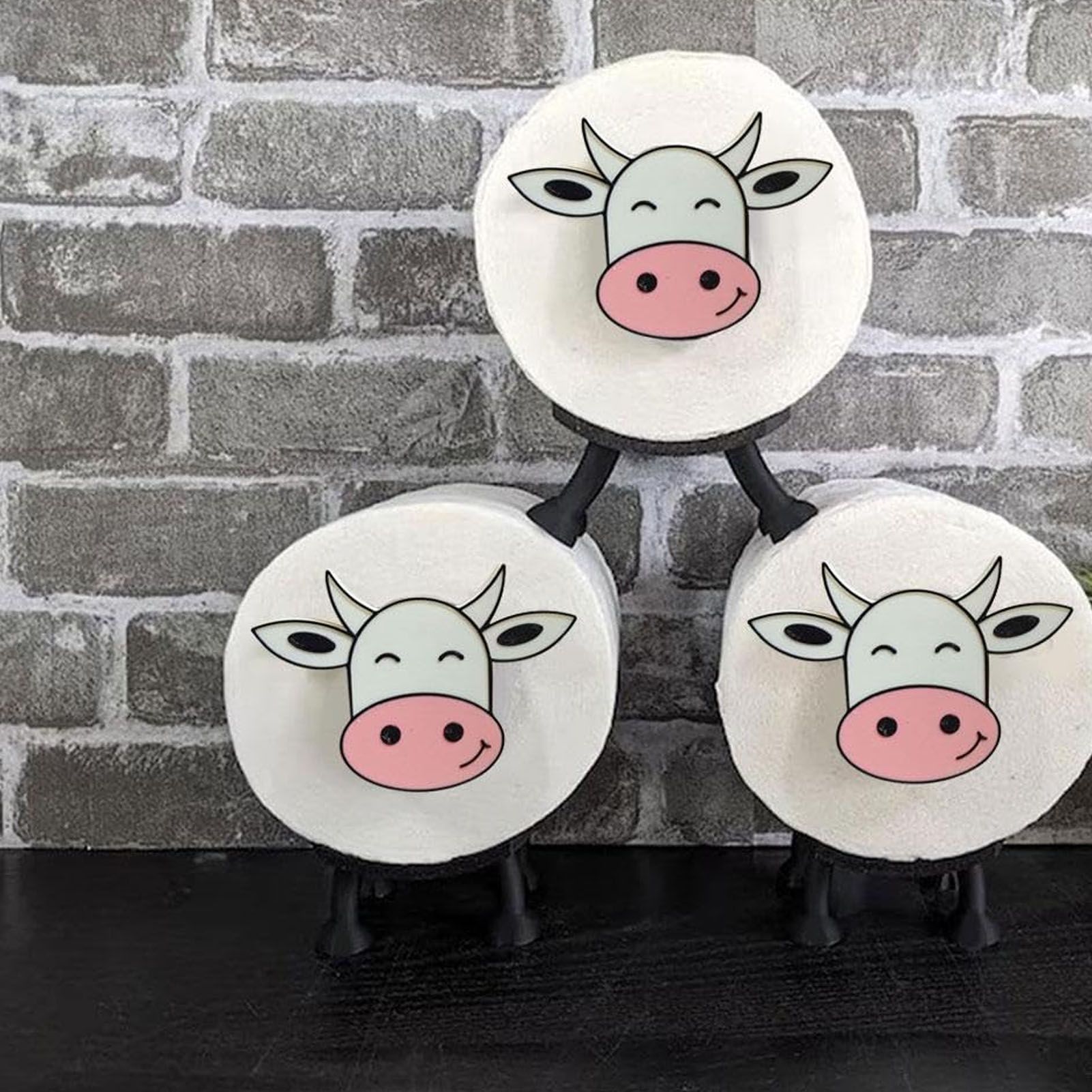 Cow Toilet Roll Holder Plastic Easy Using Decorative Tissue Paper Roll Storage view 11