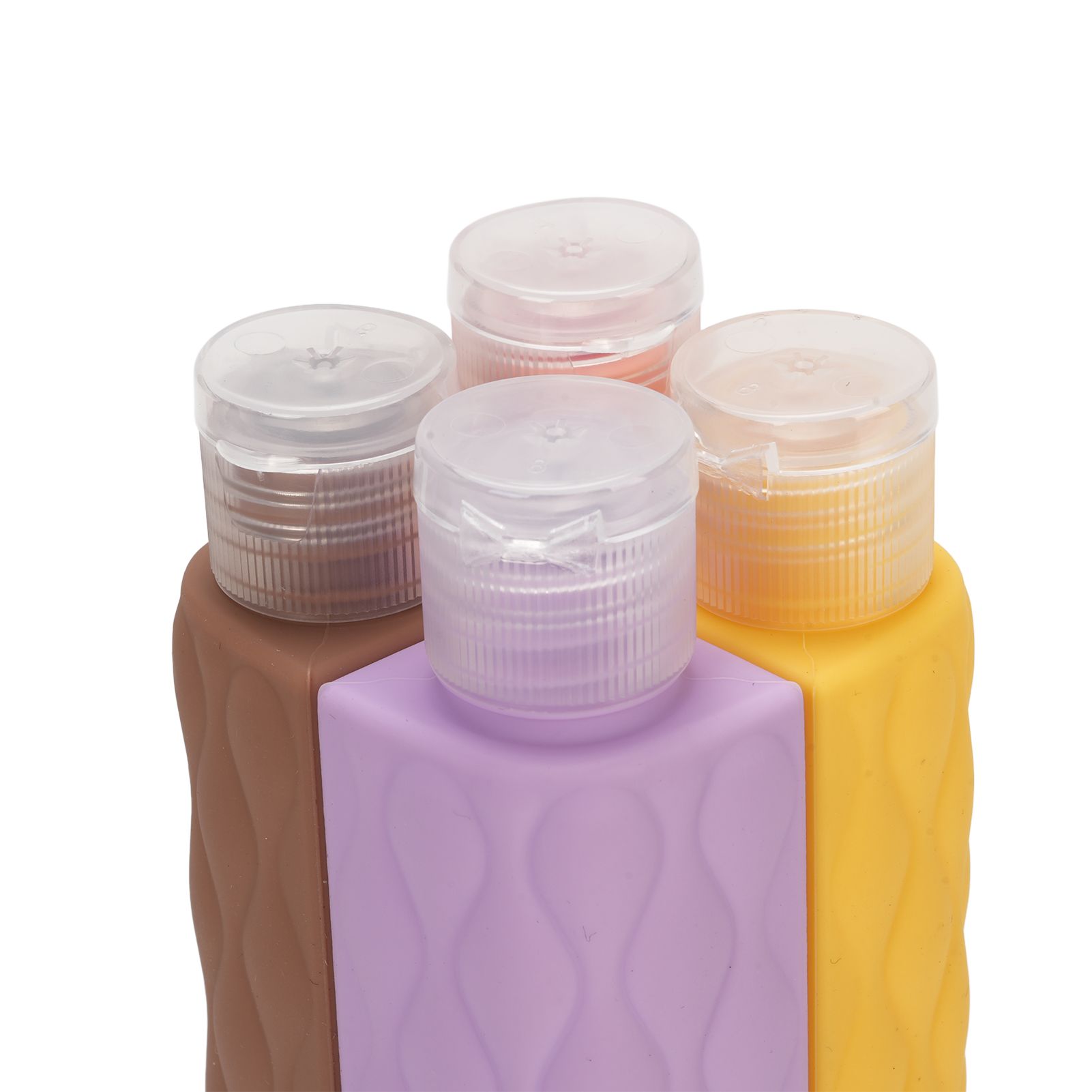 4 in 1 Portable Travel Bottles Set Leak Proof Wide Mouth Cute Silicone Travel view 7