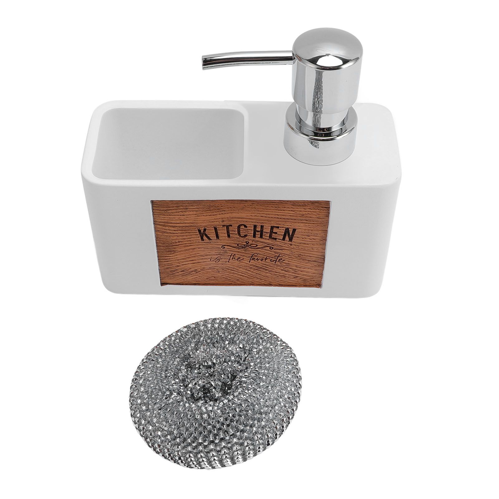 Dish Soap Dispenser Resin ABS Kitchen Liquid Soap Dispenser with Dish Brush view 3
