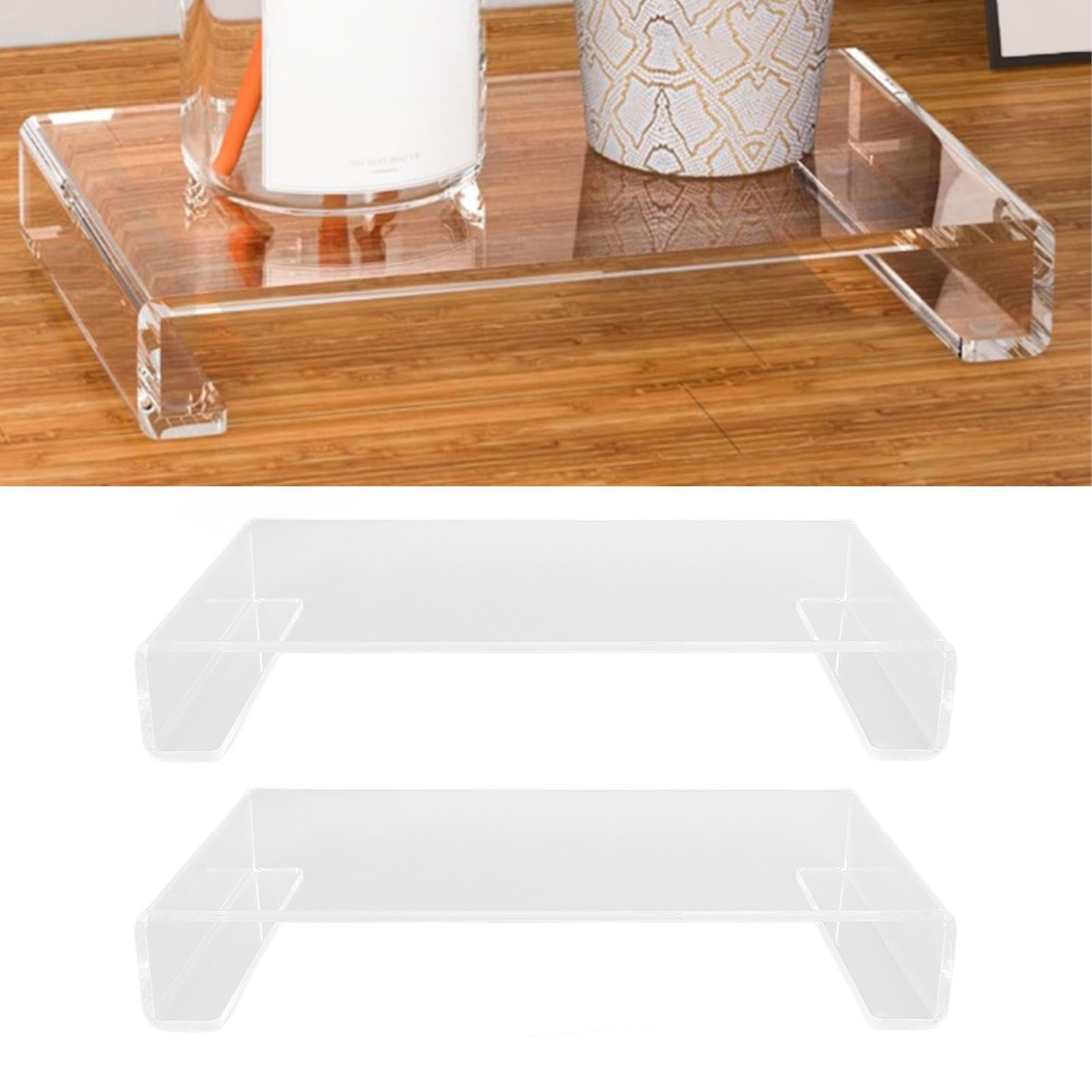 2PCS Acrylic Stand Polished Edges Multipurpose Acrylic Display Riser for view 11