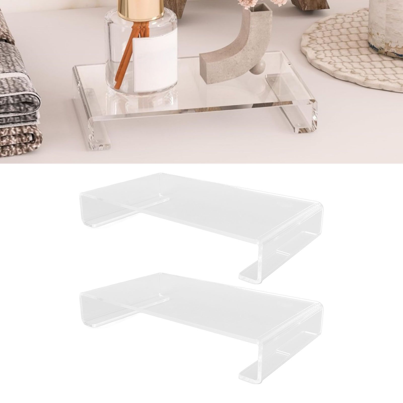 2PCS Acrylic Stand Polished Edges Multipurpose Acrylic Display Riser for view 12