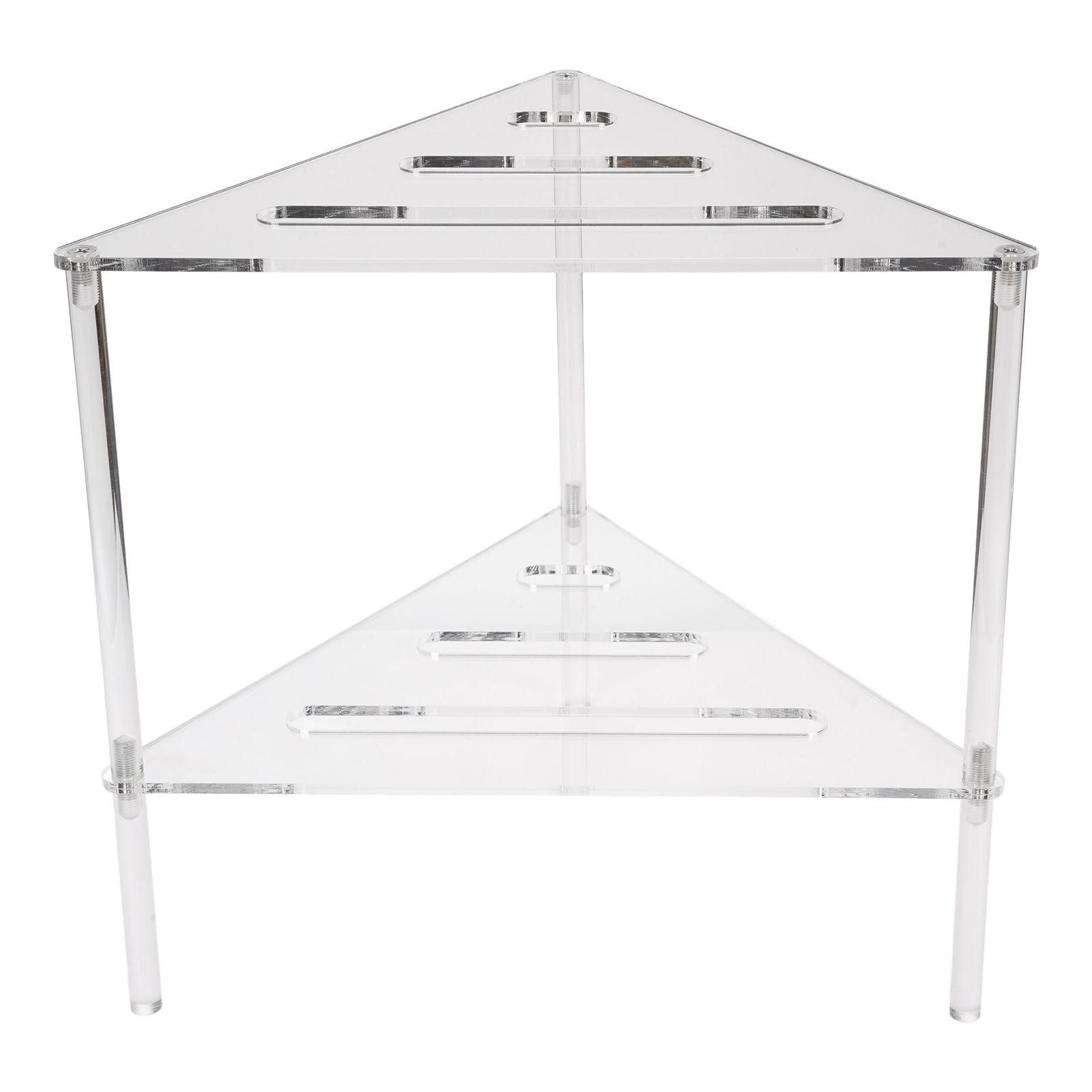 Acrylic Corner Shower Caddy 2 Tier Floor Standing Hollowed Corner Shelf view 3