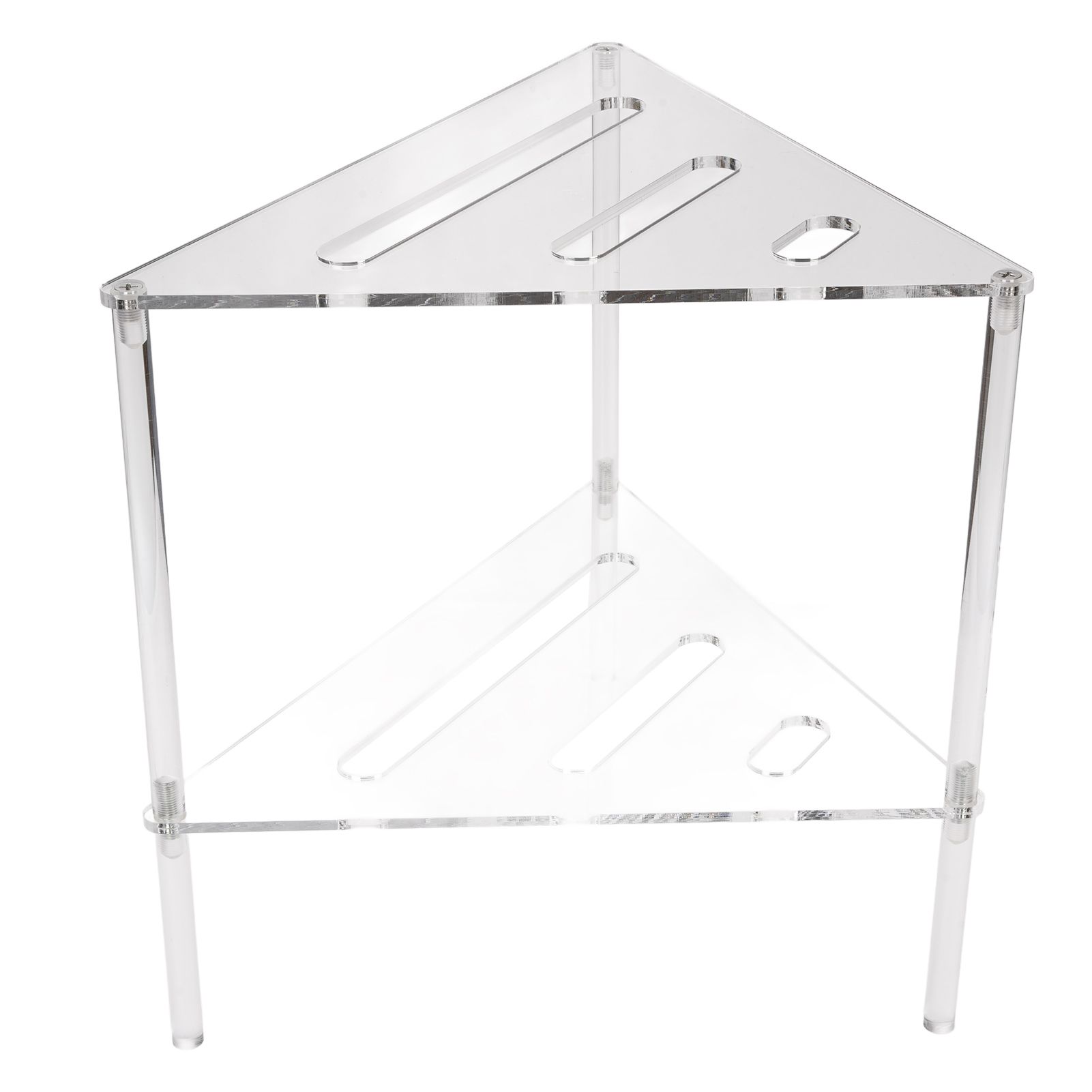Acrylic Corner Shower Caddy 2 Tier Floor Standing Hollowed Corner Shelf view 4