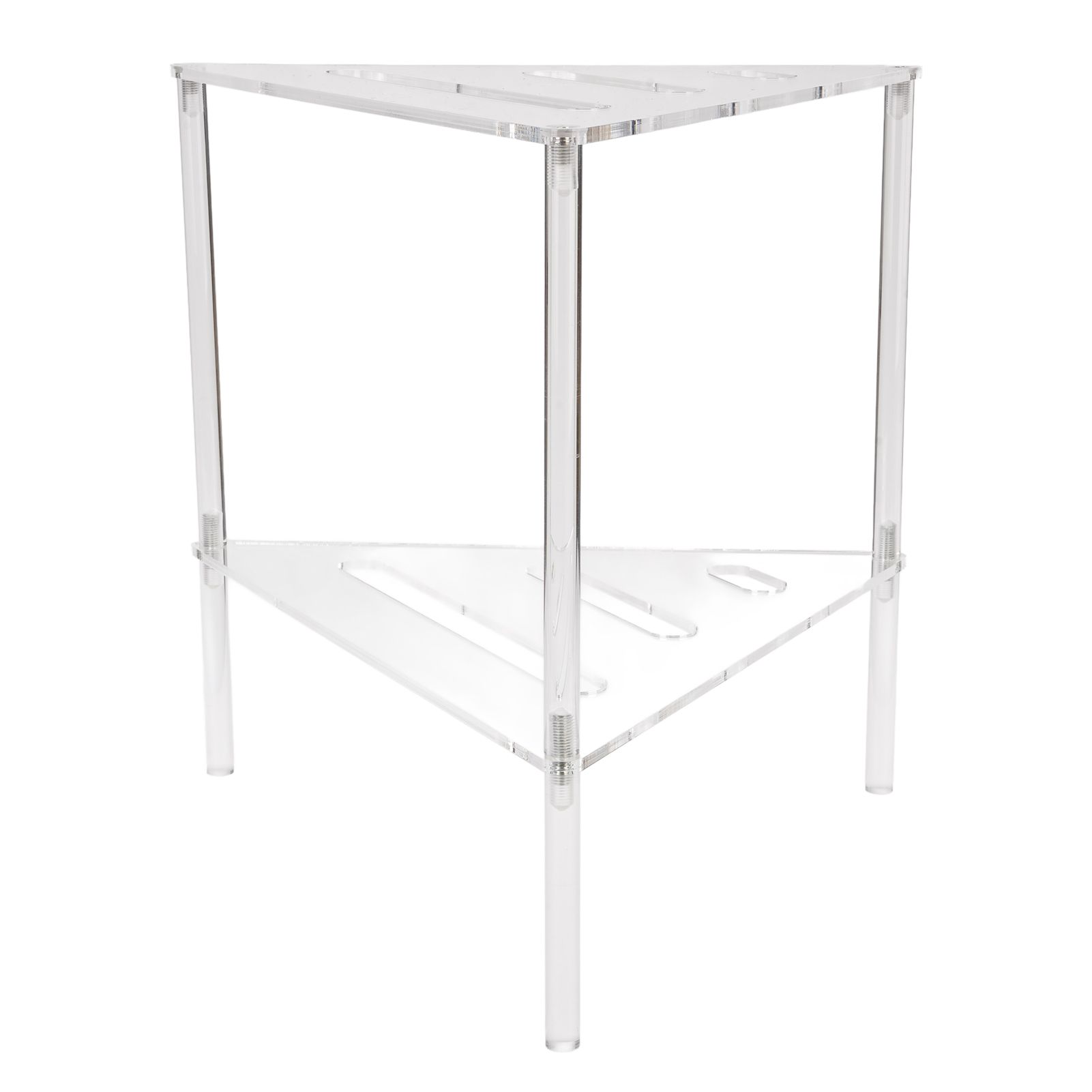 Acrylic Corner Shower Caddy 2 Tier Floor Standing Hollowed Corner Shelf view 6