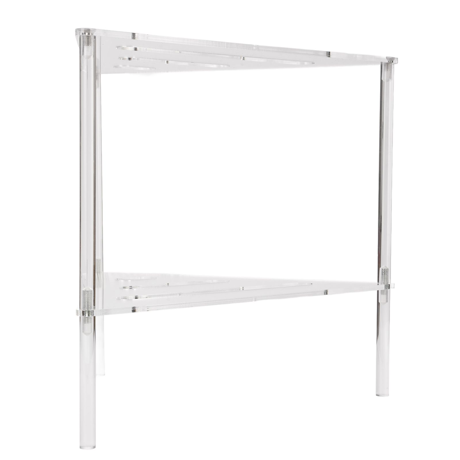 Acrylic Corner Shower Caddy 2 Tier Floor Standing Hollowed Corner Shelf view 8