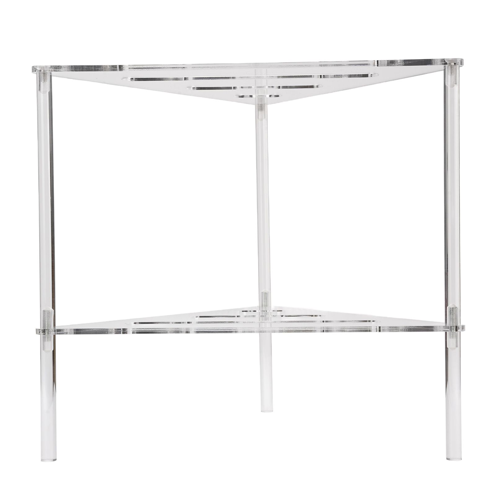 Acrylic Corner Shower Caddy 2 Tier Floor Standing Hollowed Corner Shelf view 10