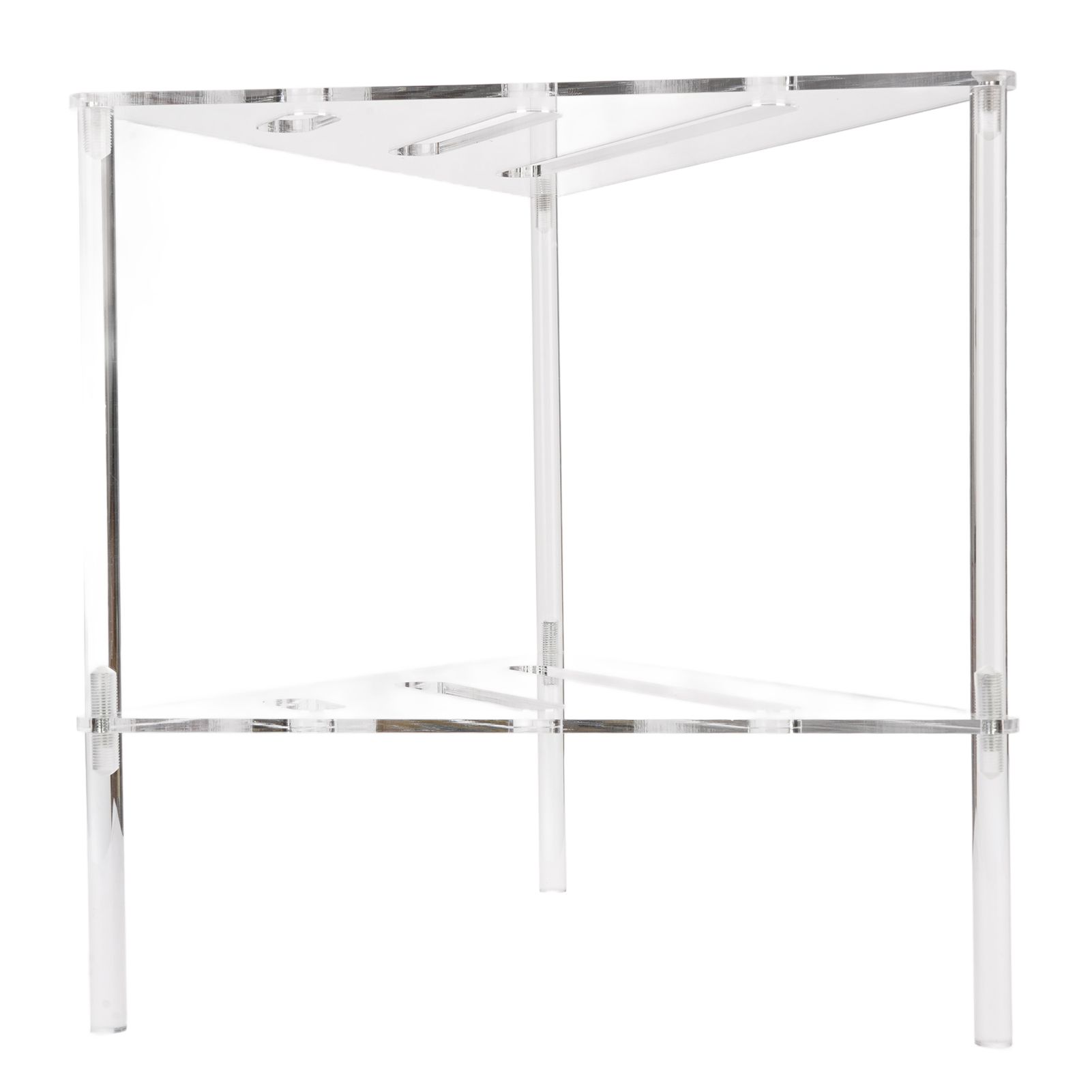 Acrylic Corner Shower Caddy 2 Tier Floor Standing Hollowed Corner Shelf view 11