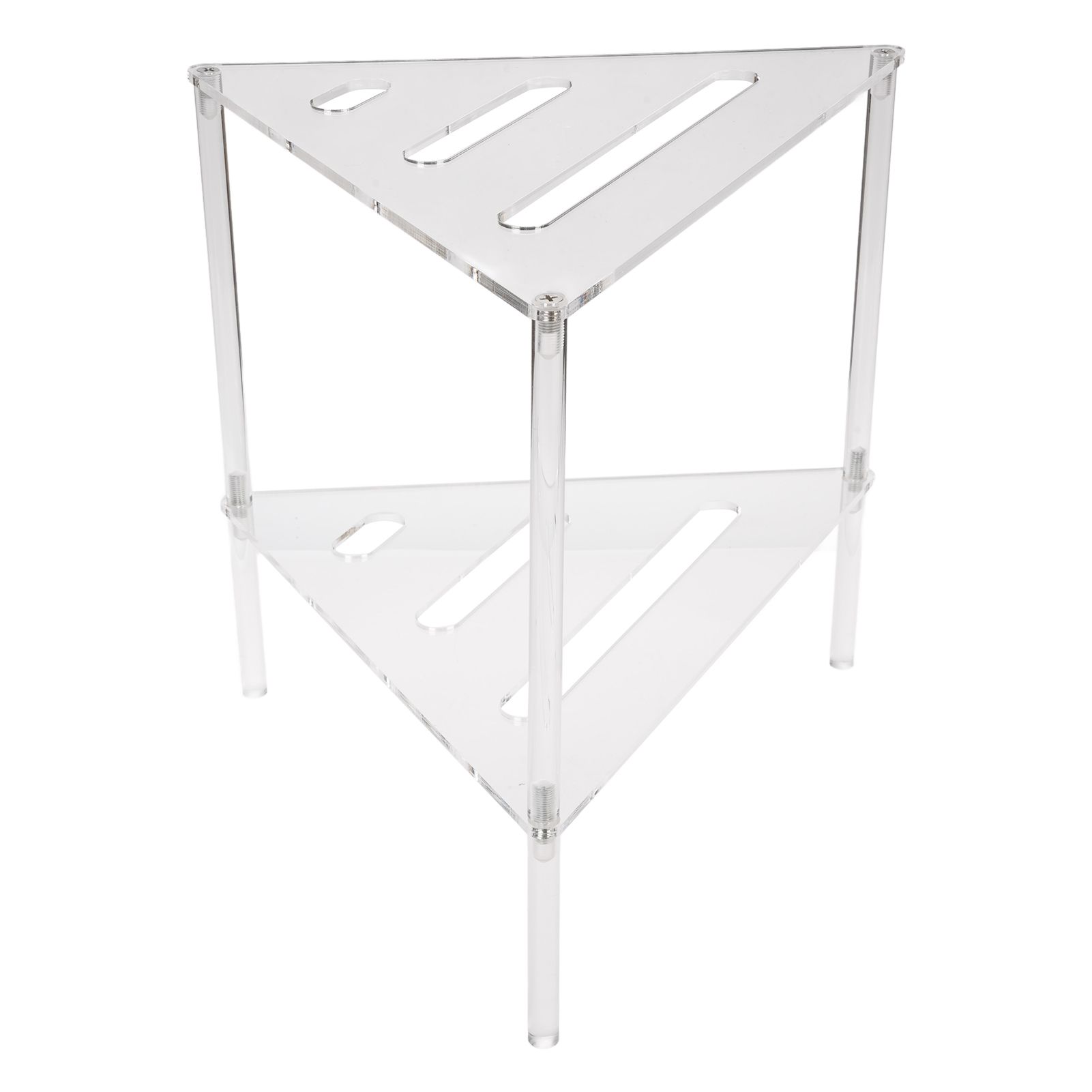 Acrylic Corner Shower Caddy 2 Tier Floor Standing Hollowed Corner Shelf view 12