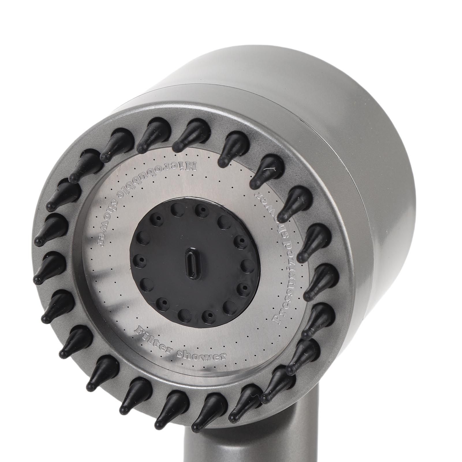 Handheld Filtered Shower Sprayer Adjustable Spray Modes Plastic Chrome Plated view 2