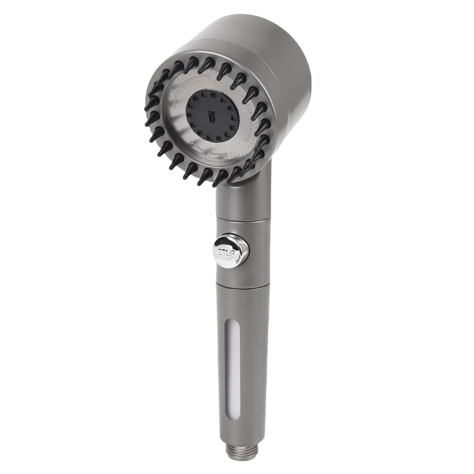Handheld Filtered Shower Sprayer Adjustable Spray Modes Plastic Chrome Plated view 4