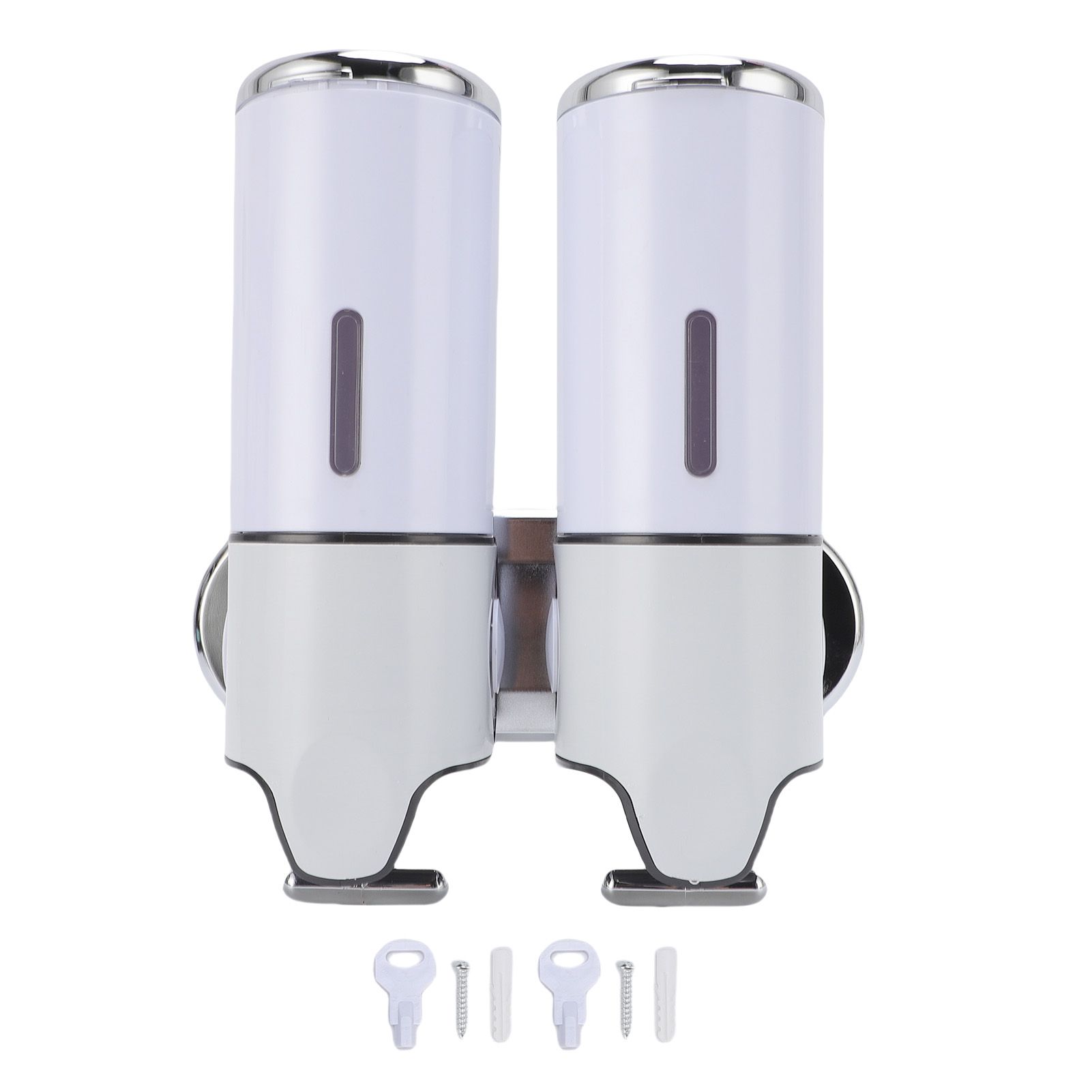 Wall Mount Soap Dispenser Double Cylinder 1000ml Manual Wall Mounted Bathroom view 3