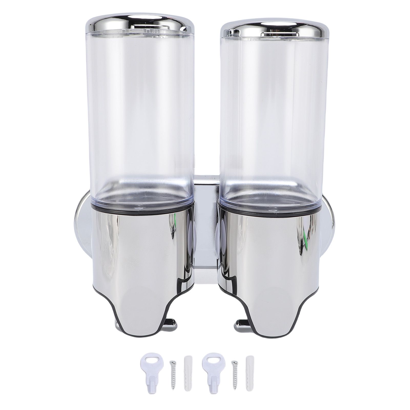 Wall Mount Soap Dispenser Double Cylinder 1000ml Manual Wall Mounted Bathroom view 3