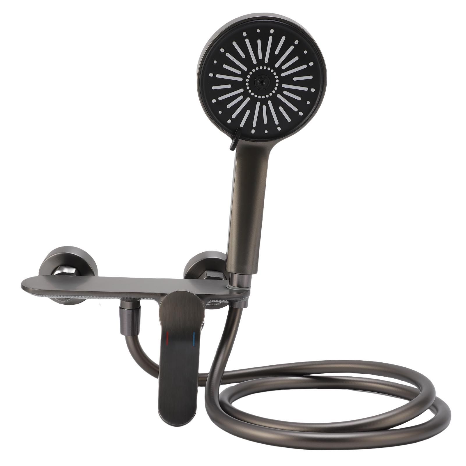 Handheld Shower Head Set Copper High Pressure 4 Modes Wall Mounted Single