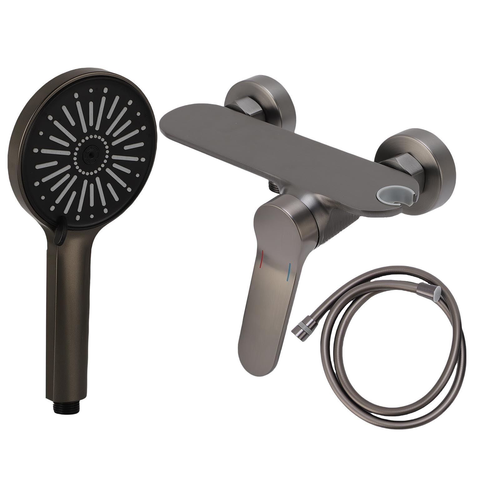 Handheld Shower Head Set Copper High Pressure 4 Modes Wall Mounted Single view 4