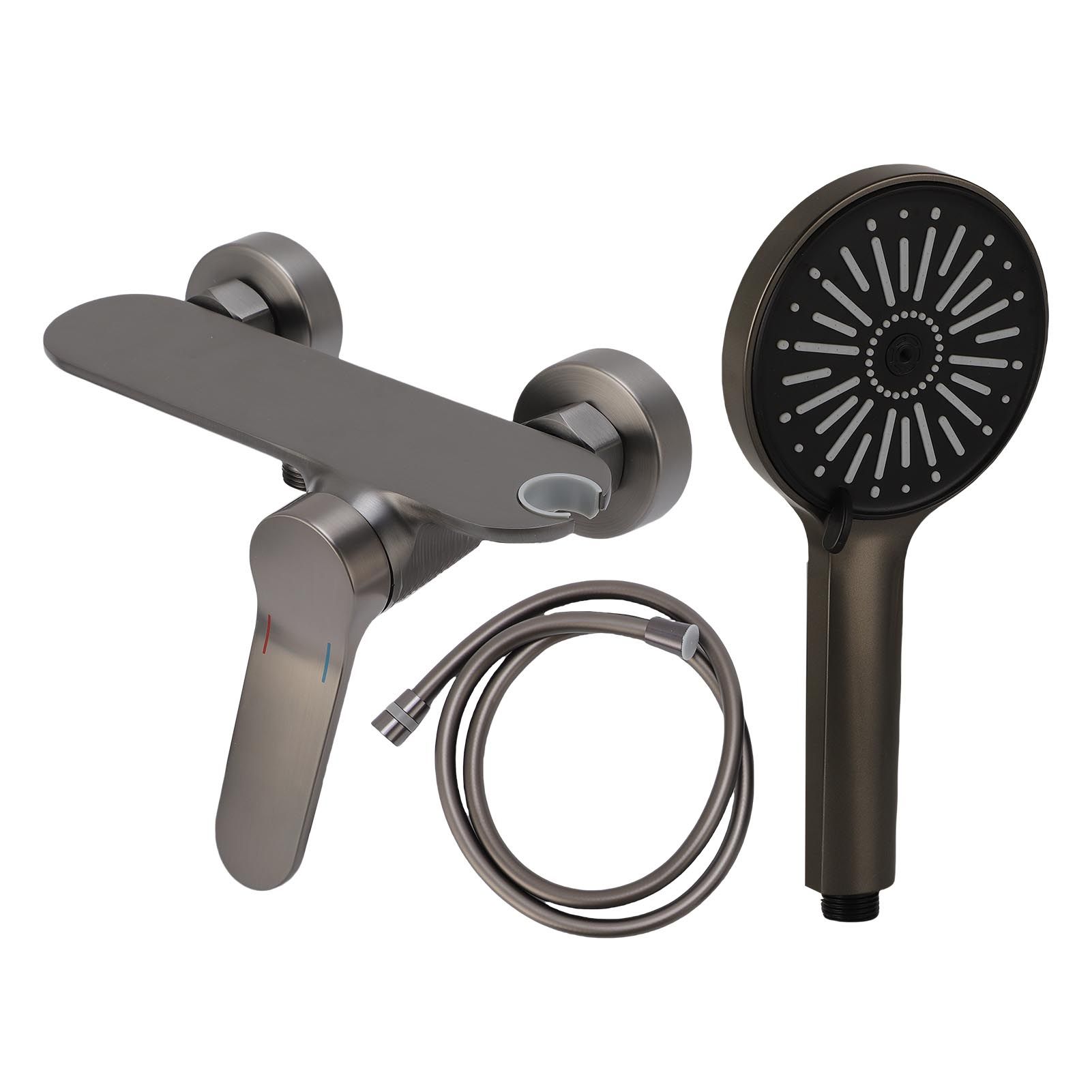 Handheld Shower Head Set Copper High Pressure 4 Modes Wall Mounted Single view 6
