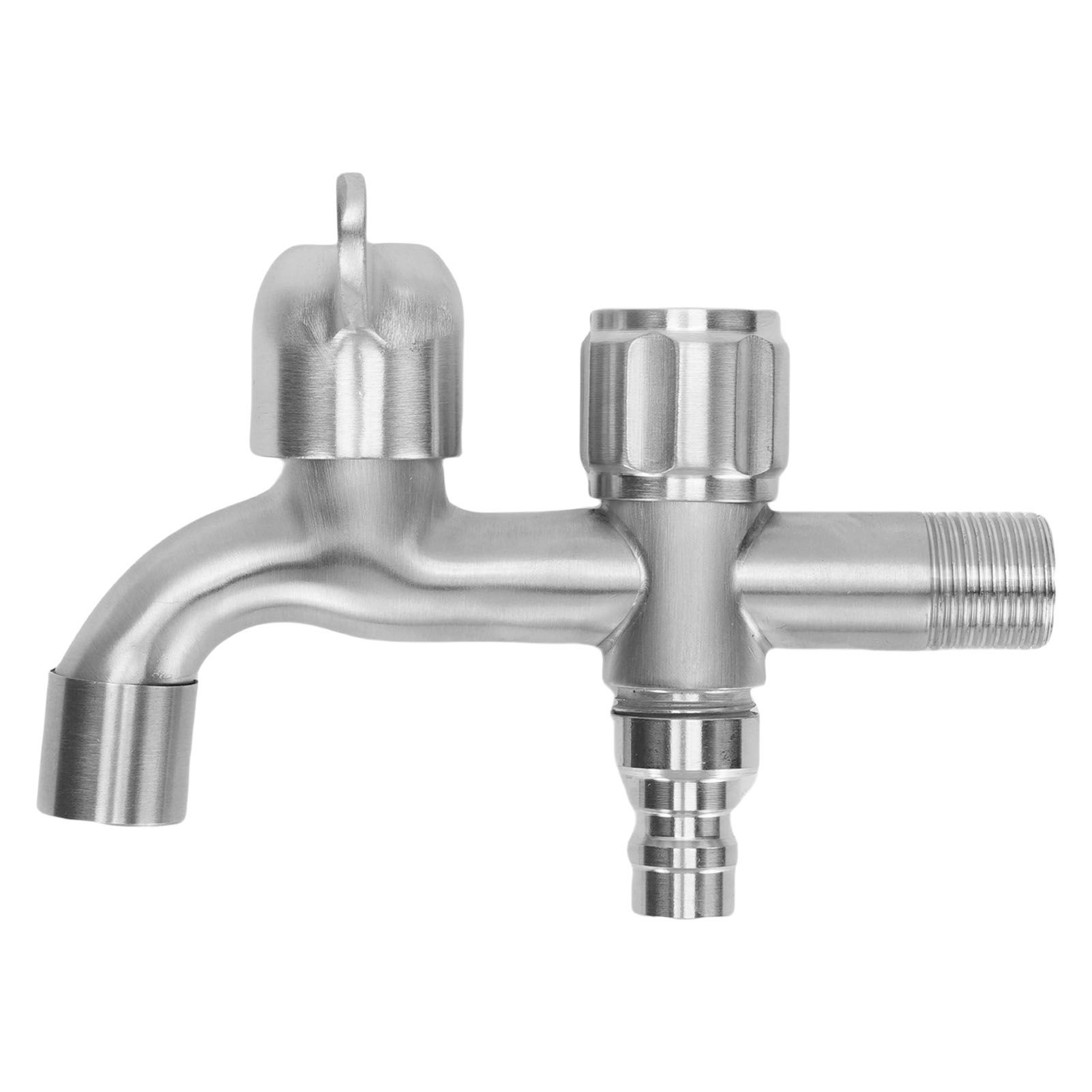 G1/2 Faucet 304 Stainless Steel Quick Opening Double Outlets Lengthened Water