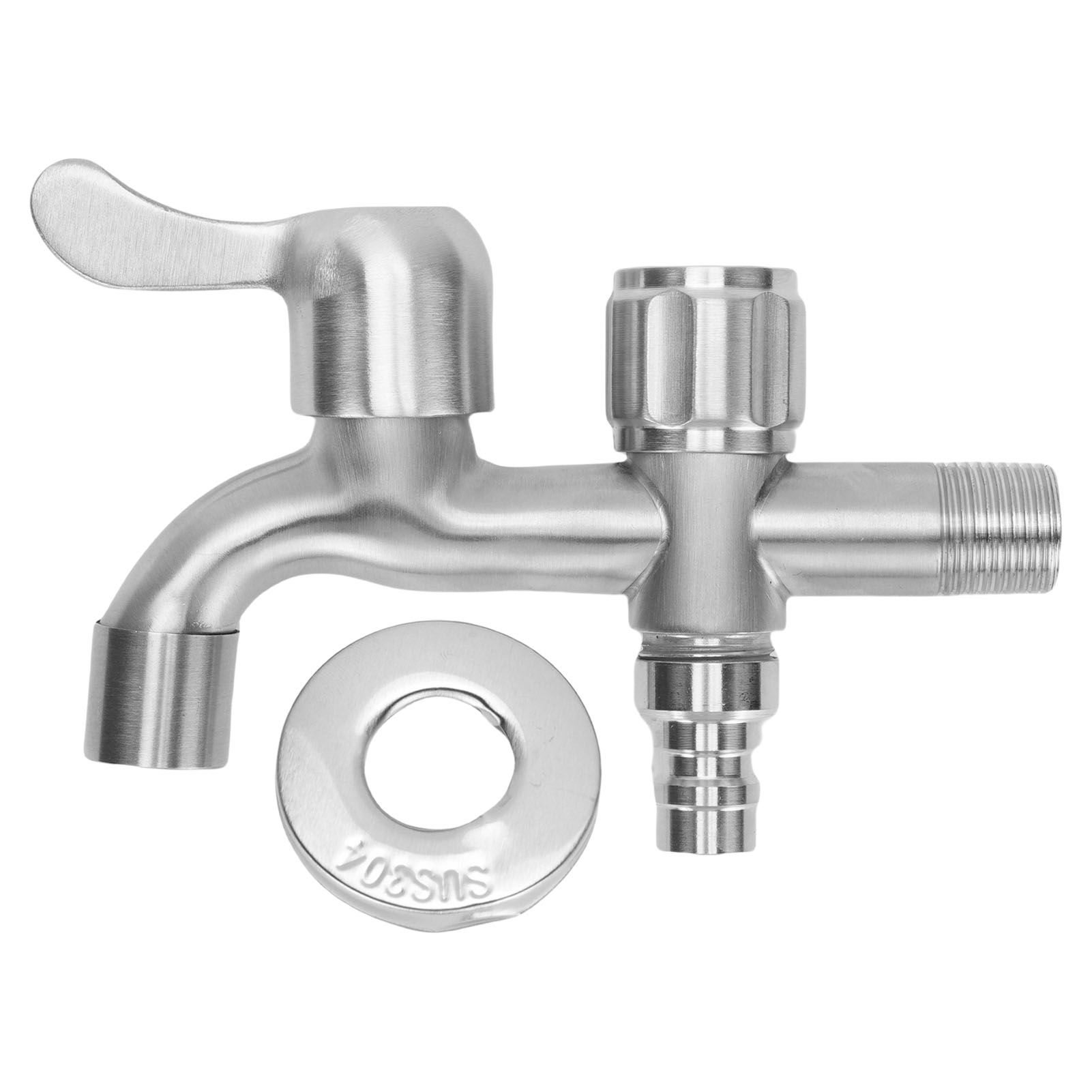 G1/2 Faucet 304 Stainless Steel Quick Opening Double Outlets Lengthened Water view 3