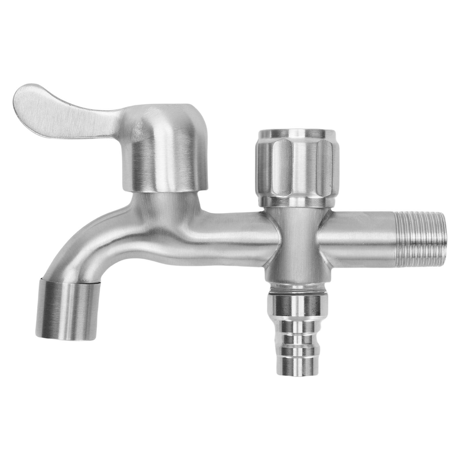 G1/2 Faucet 304 Stainless Steel Quick Opening Double Outlets Lengthened Water view 4