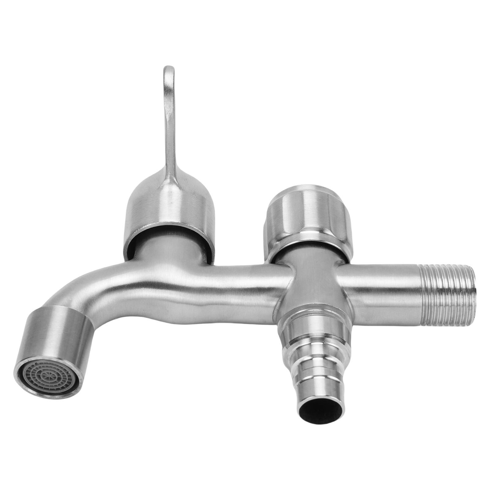 G1/2 Faucet 304 Stainless Steel Quick Opening Double Outlets Lengthened Water view 8