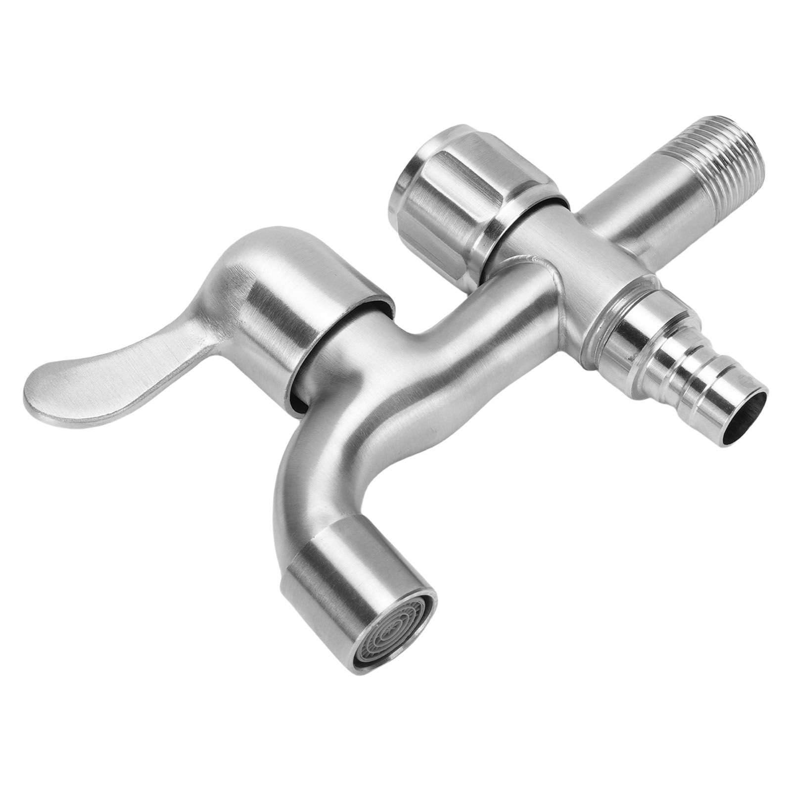 G1/2 Faucet 304 Stainless Steel Quick Opening Double Outlets Lengthened Water view 10