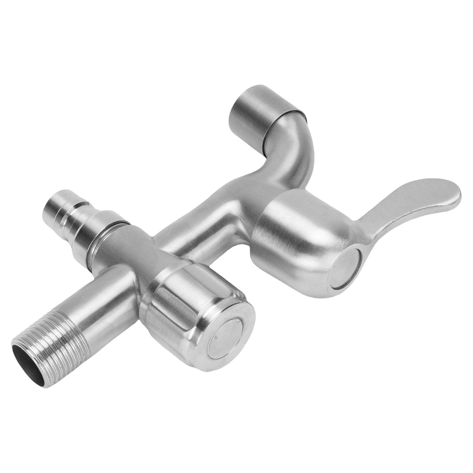G1/2 Faucet 304 Stainless Steel Quick Opening Double Outlets Lengthened Water view 12