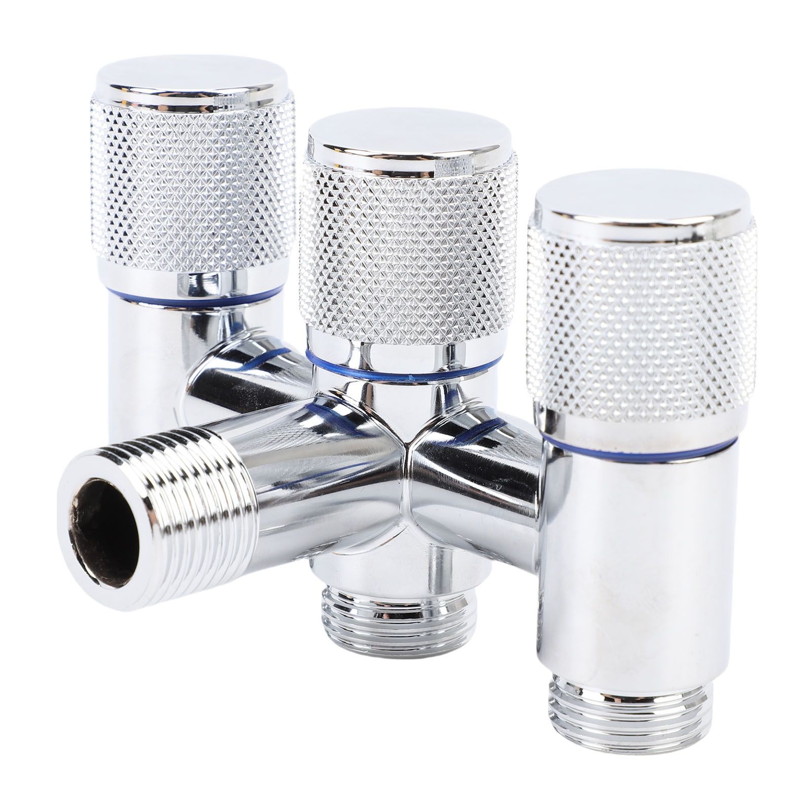 1 in 3 Out Faucet G1/2 Male Thread Stainless Steel 3 Way Water Splitter for view 6
